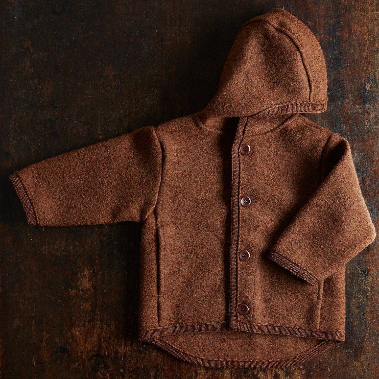 Bramble Baby & Kids Jacket - Boiled Merino Wool - Auburn - Image 8