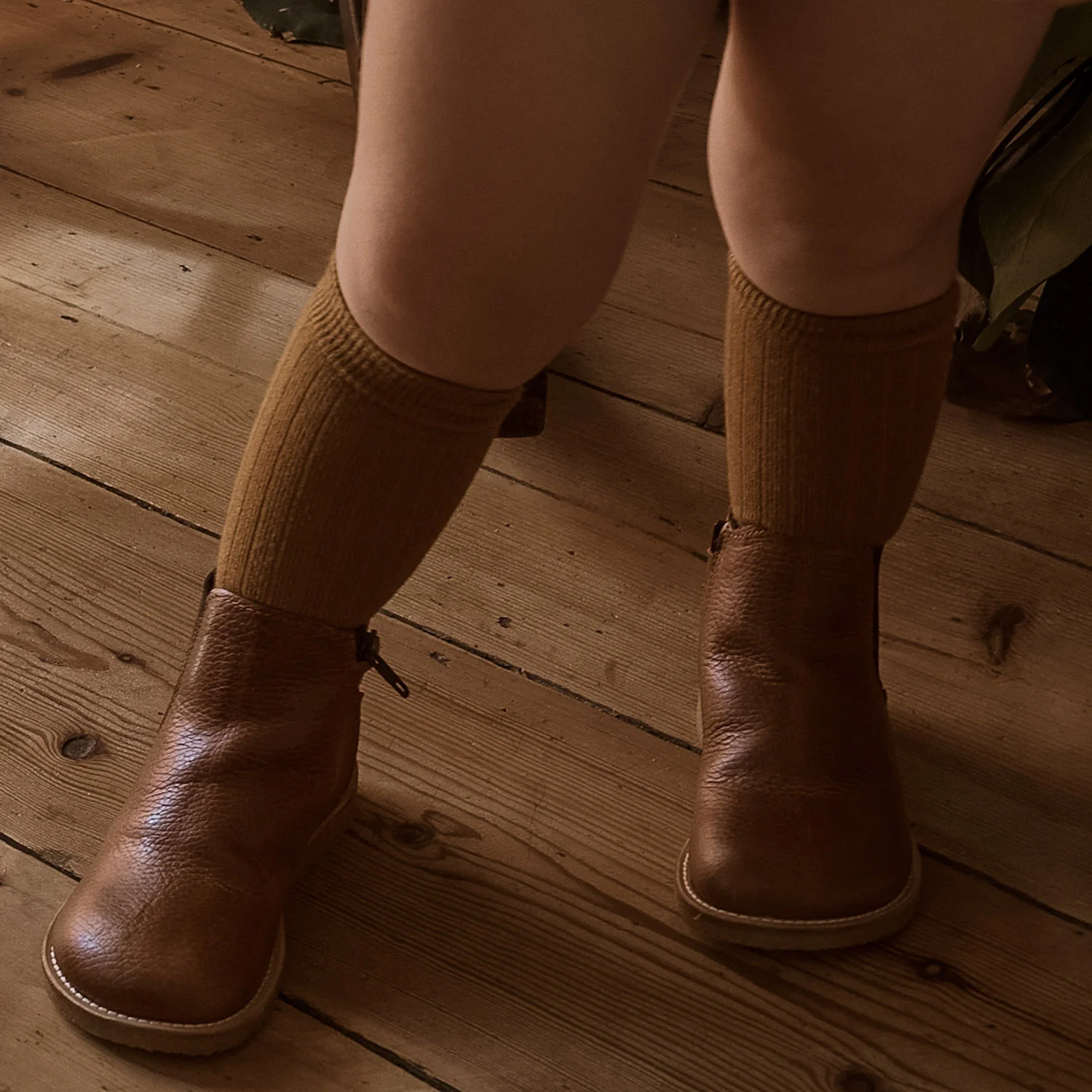 Weaver Baby & Kids Knee High Socks - Wool - Ochre - Image 4