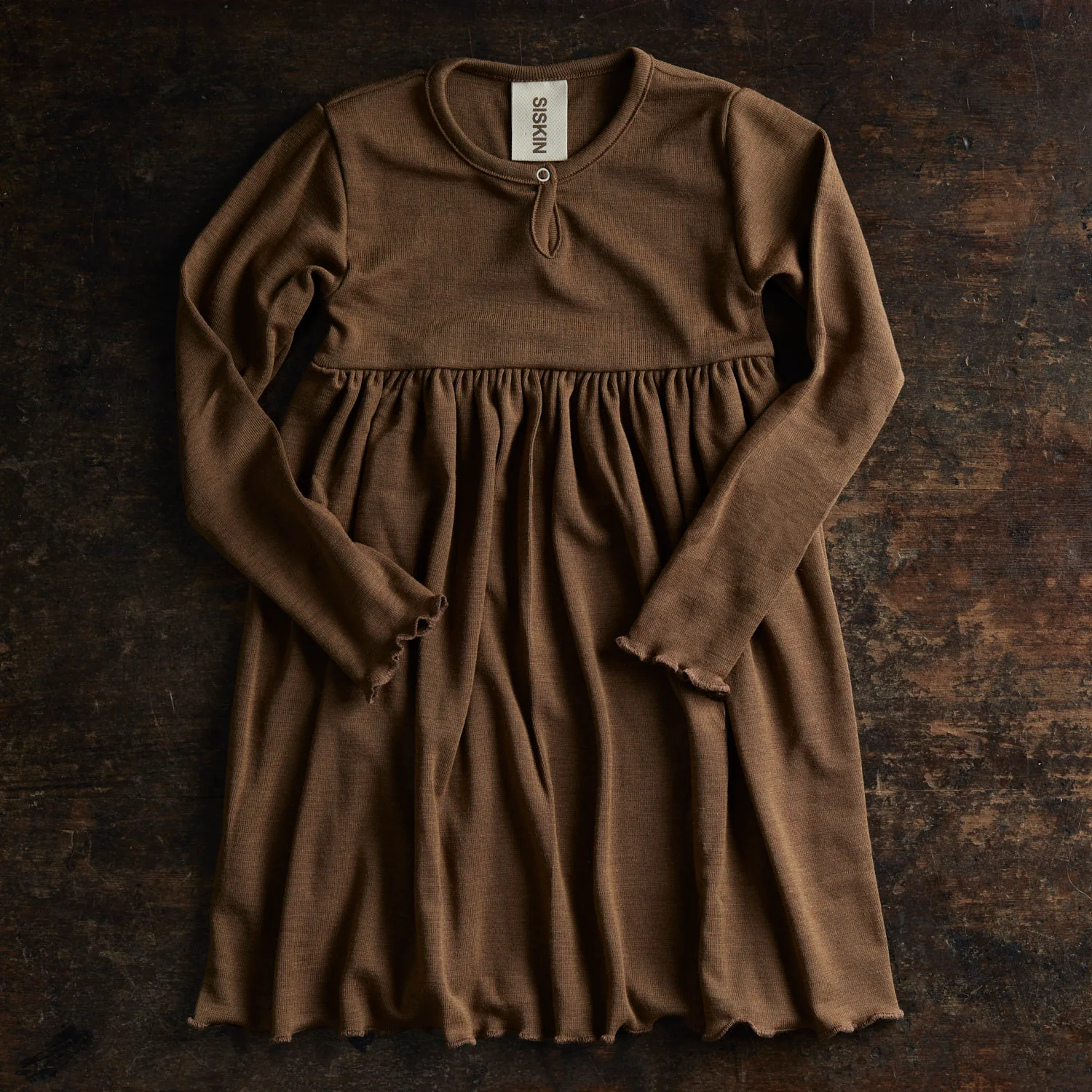 Ibis Baby & Kids Dress - Merino Wool & Silk - Almond - Image 10