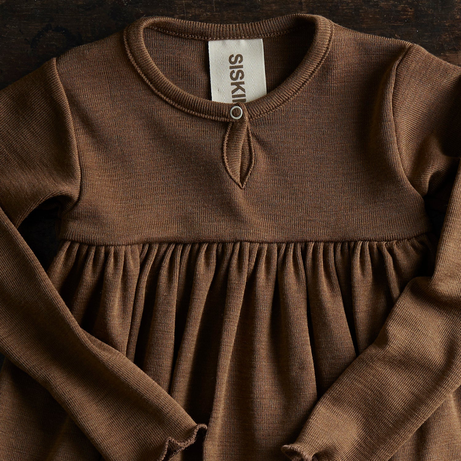 Ibis Baby & Kids Dress - Merino Wool & Silk - Almond - Image 8