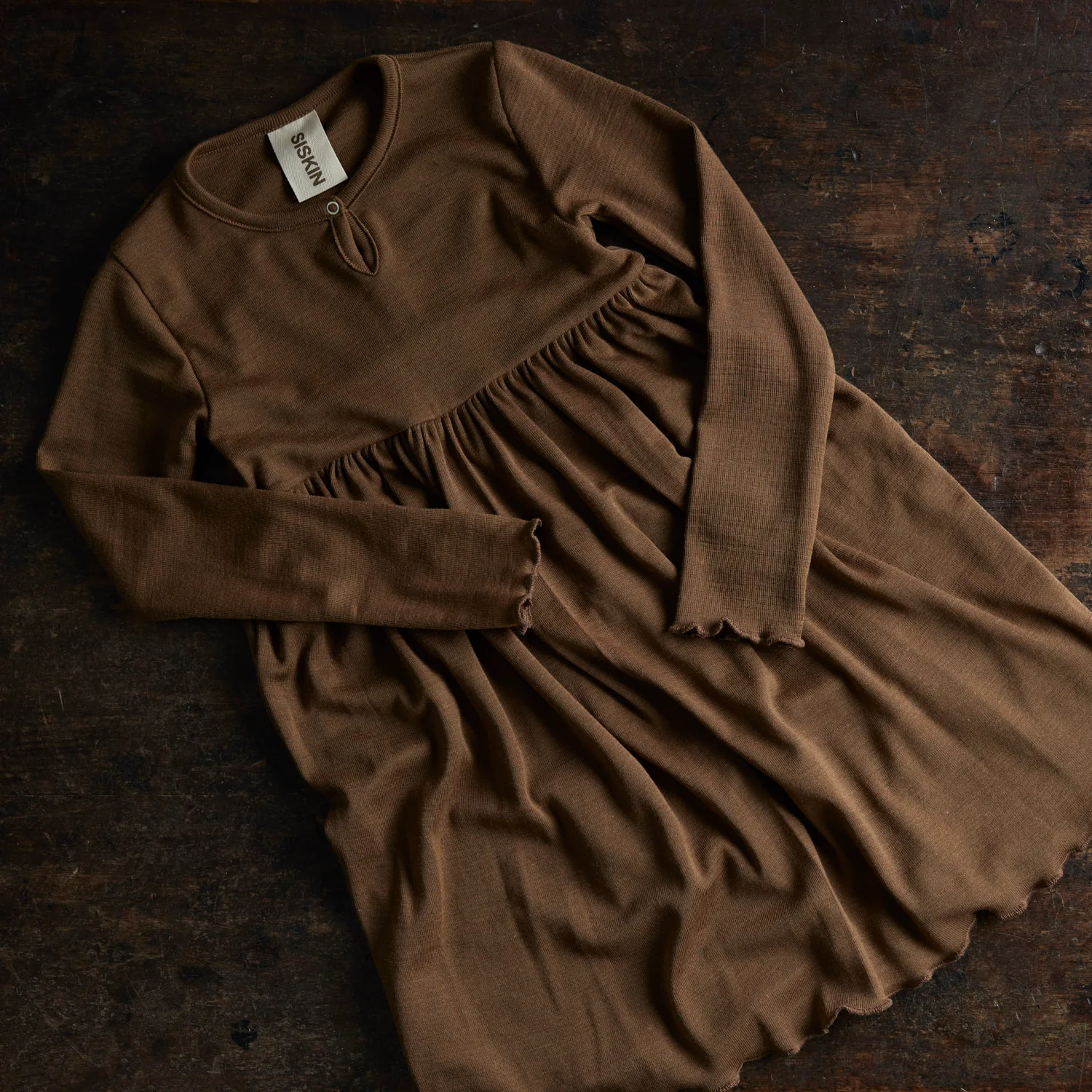 Ibis Baby & Kids Dress - Merino Wool & Silk - Almond - Image 9