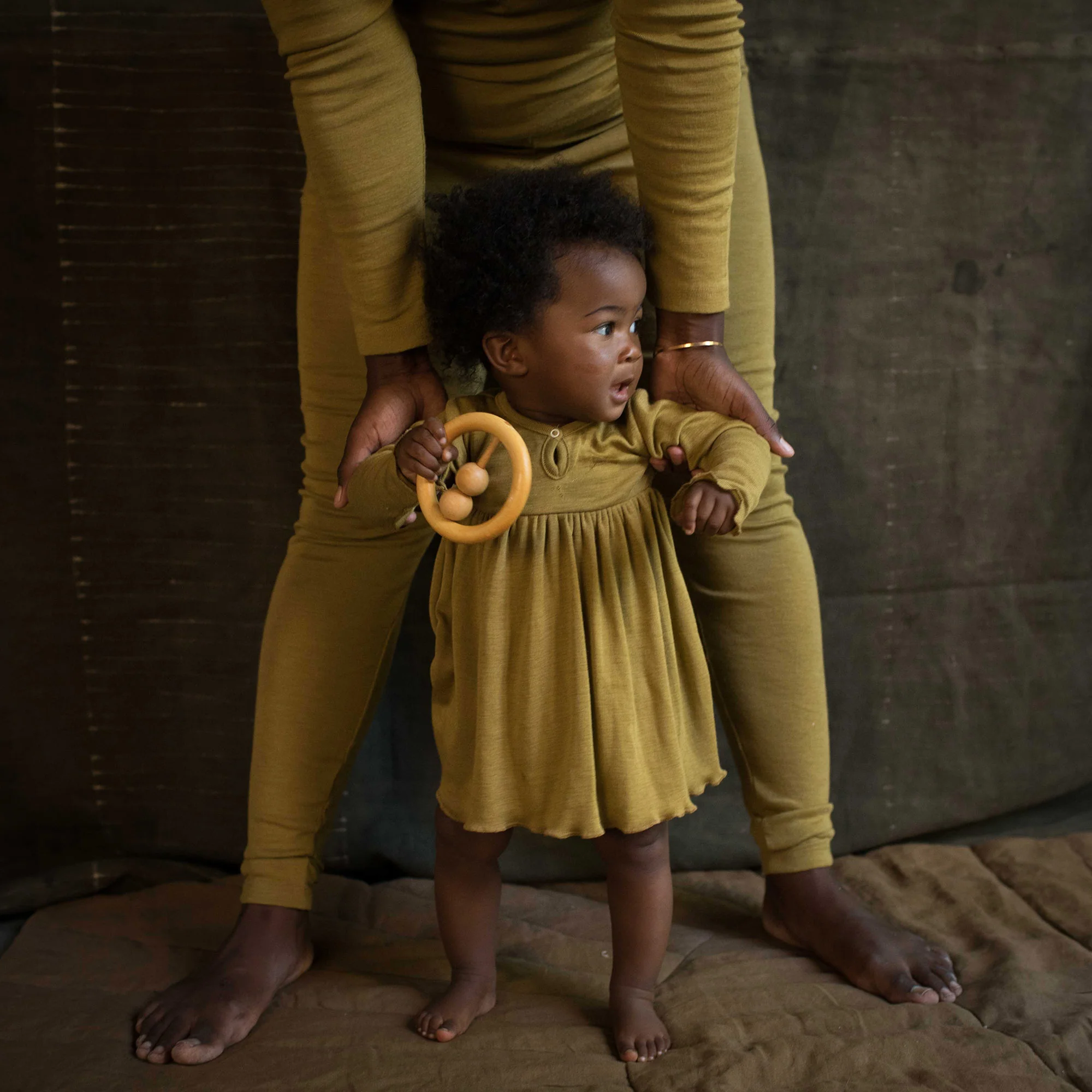 Ibis Baby & Kids Dress - Merino Wool & Silk - Pistachio - Image 3