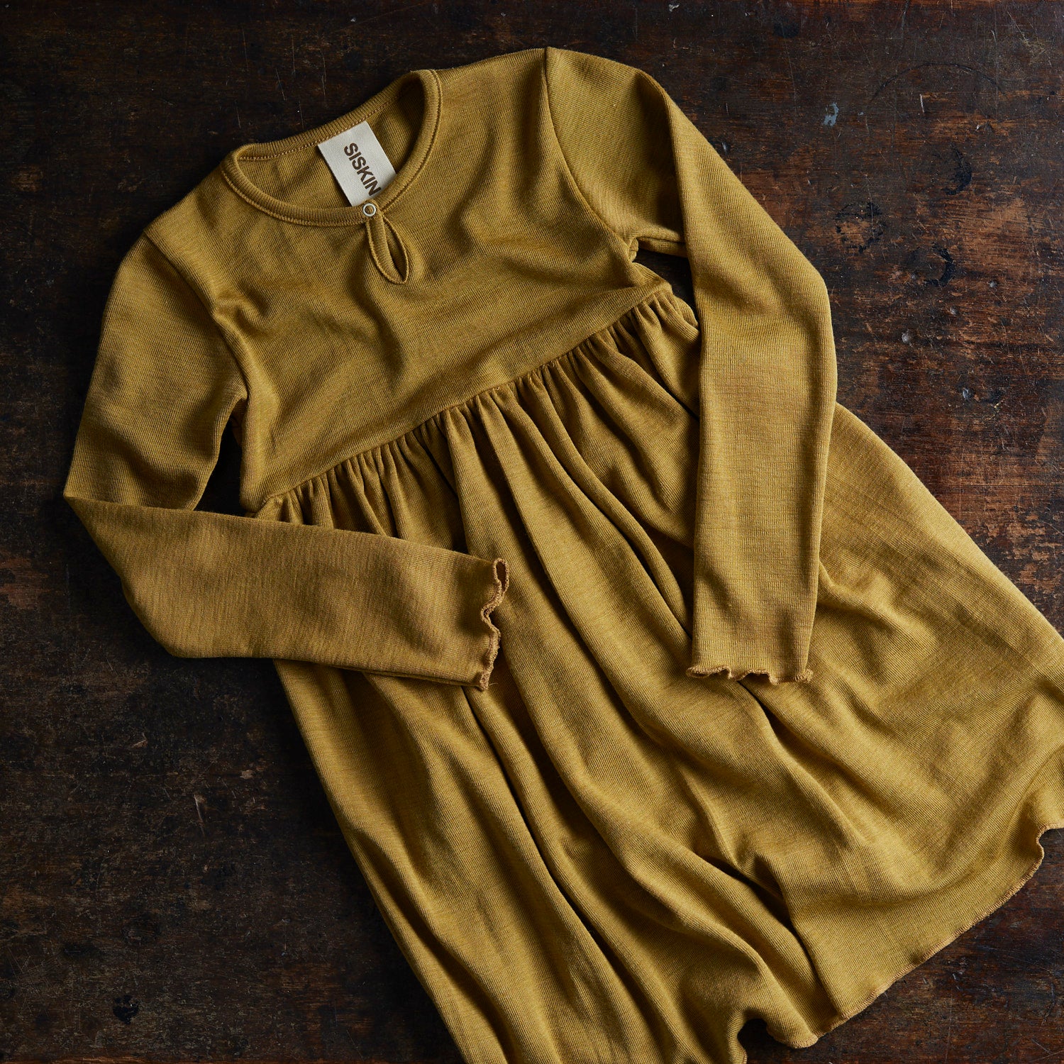 Ibis Baby & Kids Dress - Merino Wool & Silk - Pistachio - Image 6