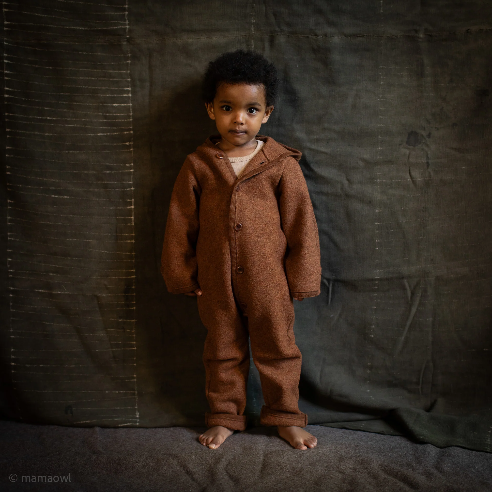 Harvest Baby & Kids Overall - Boiled Merino Wool - Auburn - Image 3
