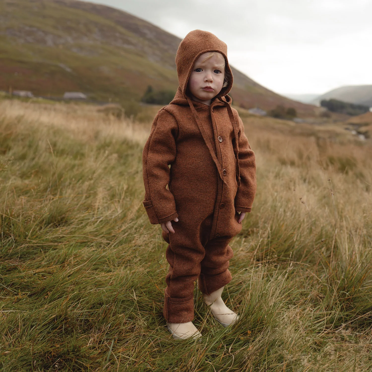 Harvest Baby & Kids Overall - Boiled Merino Wool - Auburn - Image 5