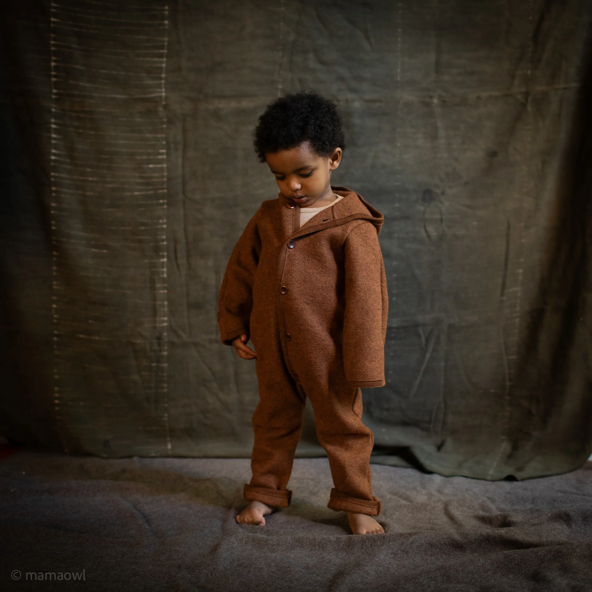 Harvest Baby & Kids Overall - Boiled Merino Wool - Auburn - Image 8