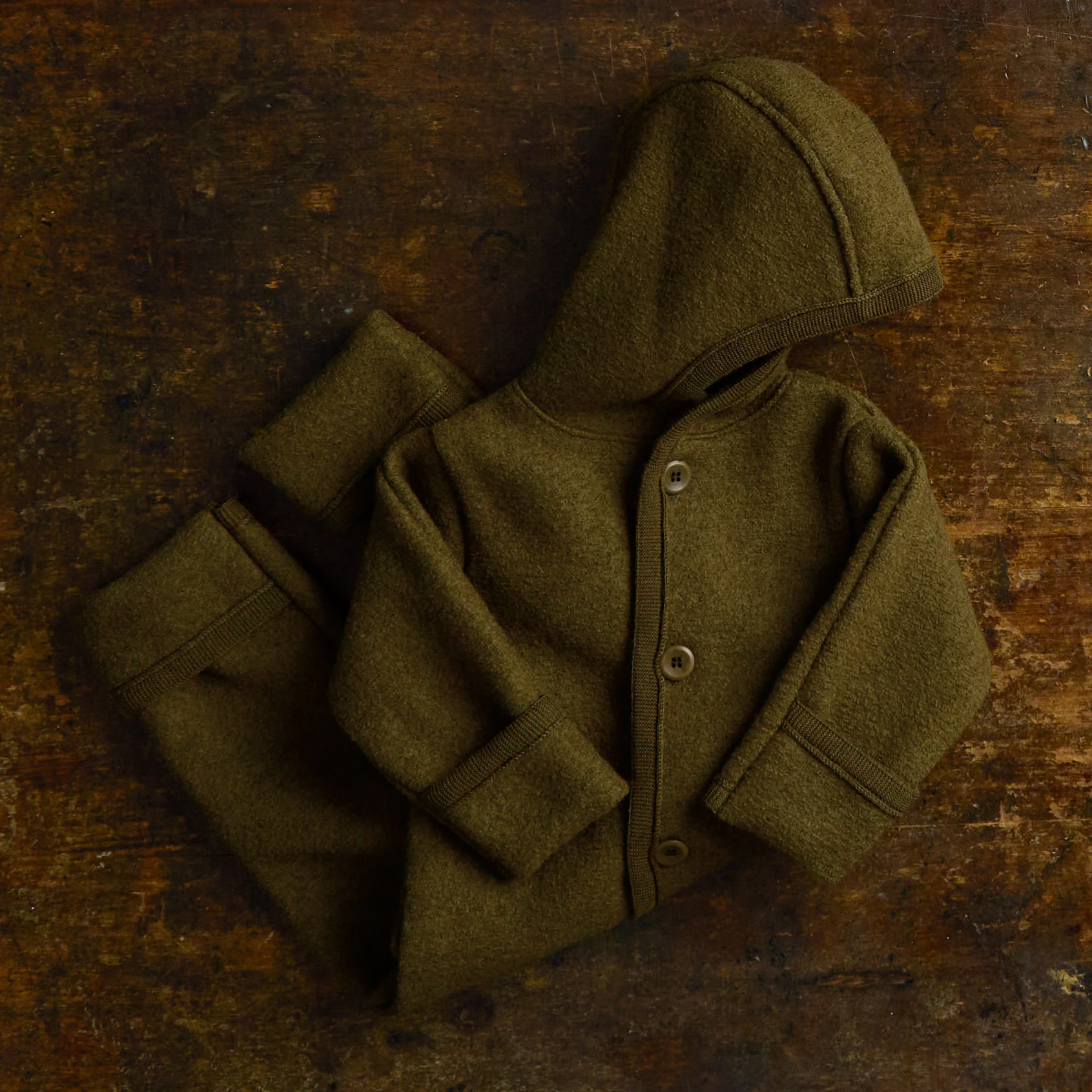 Harvest Baby & Kids Overall - Boiled Merino Wool - Seaweed