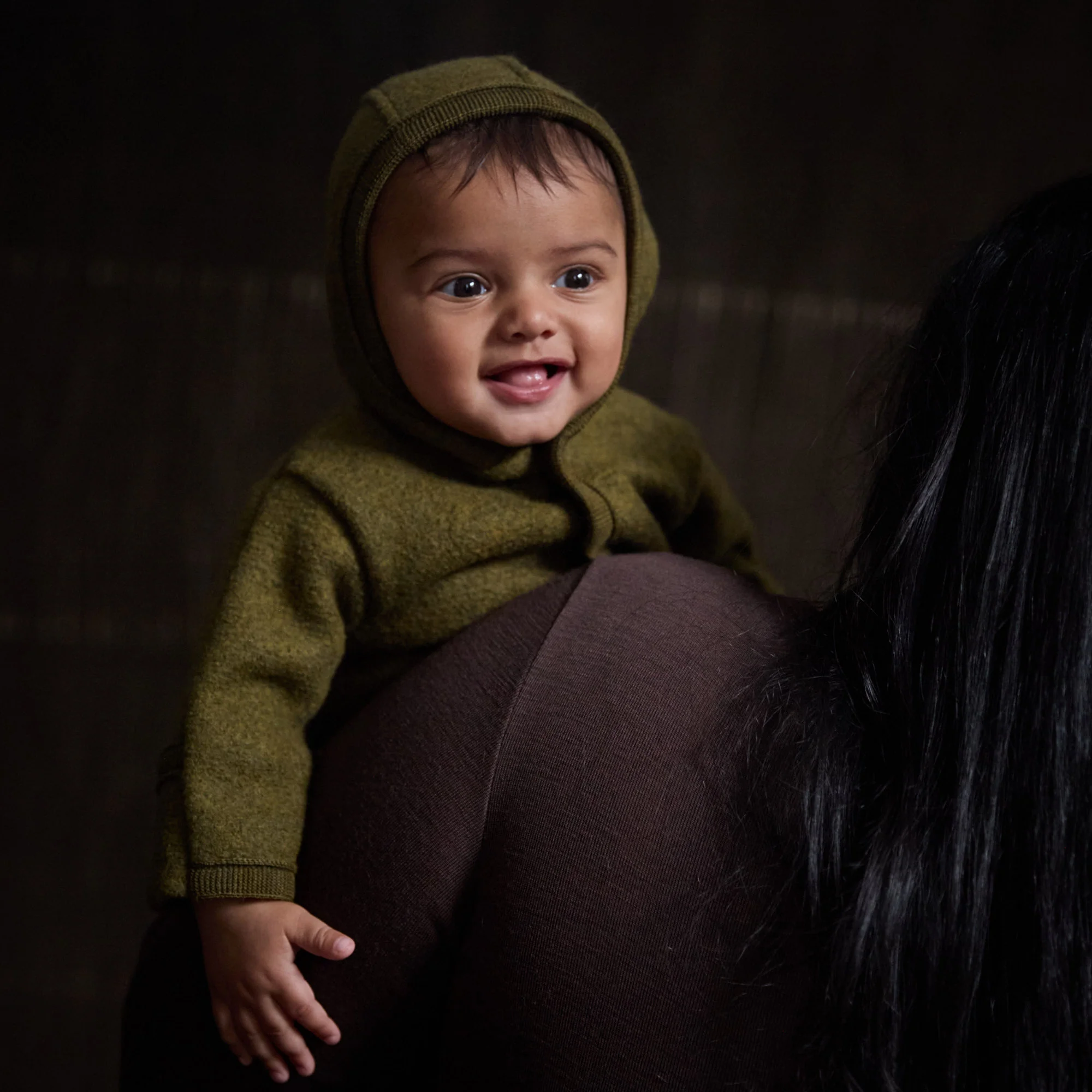Harvest Baby & Kids Overall - Boiled Merino Wool - Seaweed - Image 2