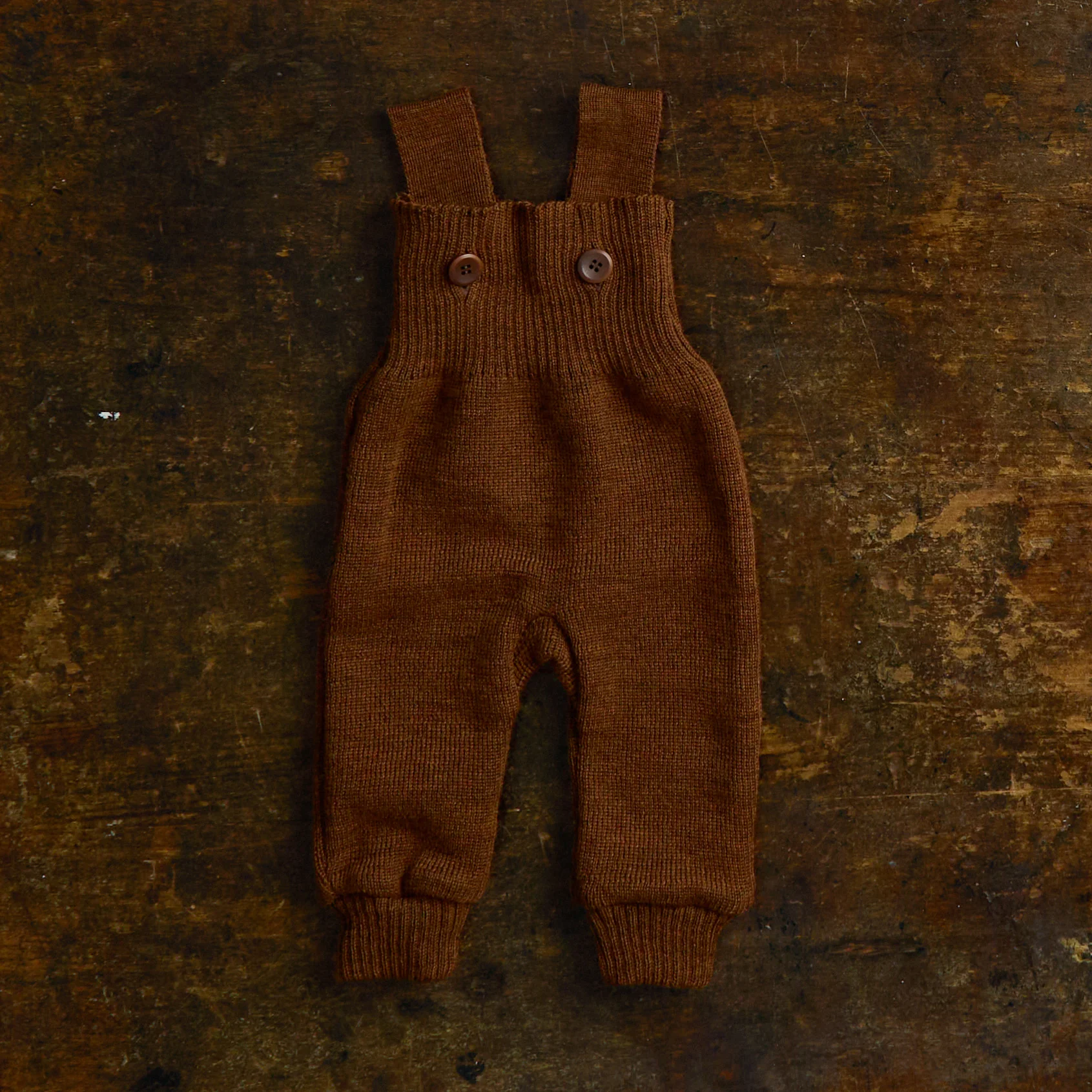 Mist Baby Dungarees - Merino Wool - Auburn
