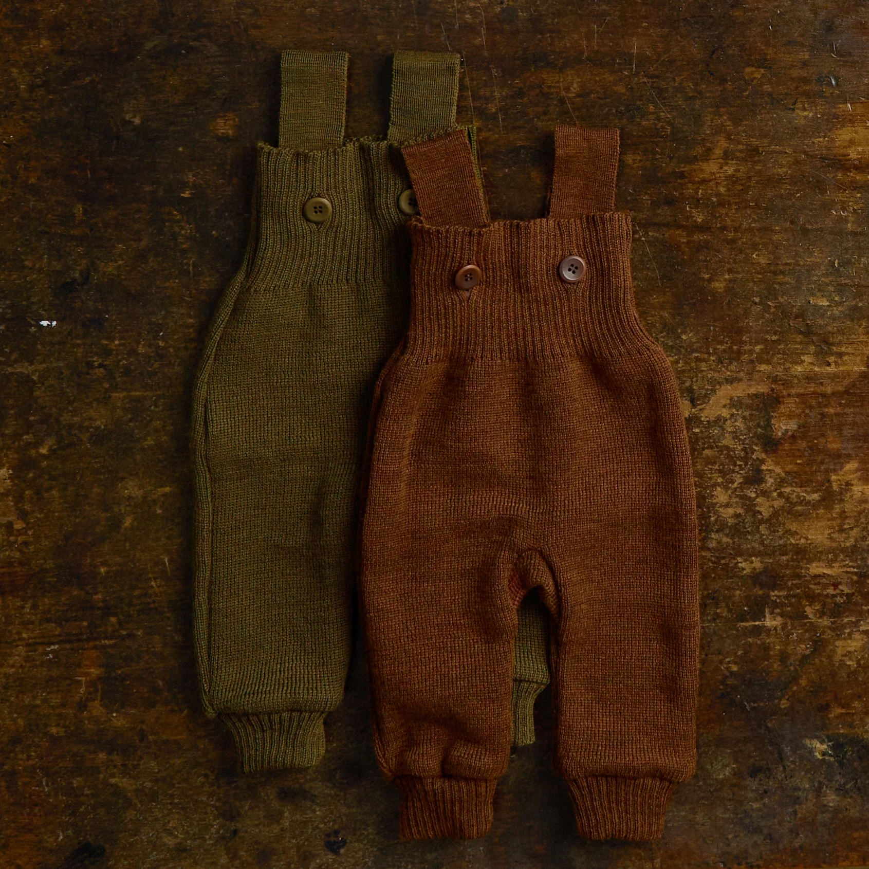 Mist Baby Dungarees - Merino Wool - Auburn - Image 2