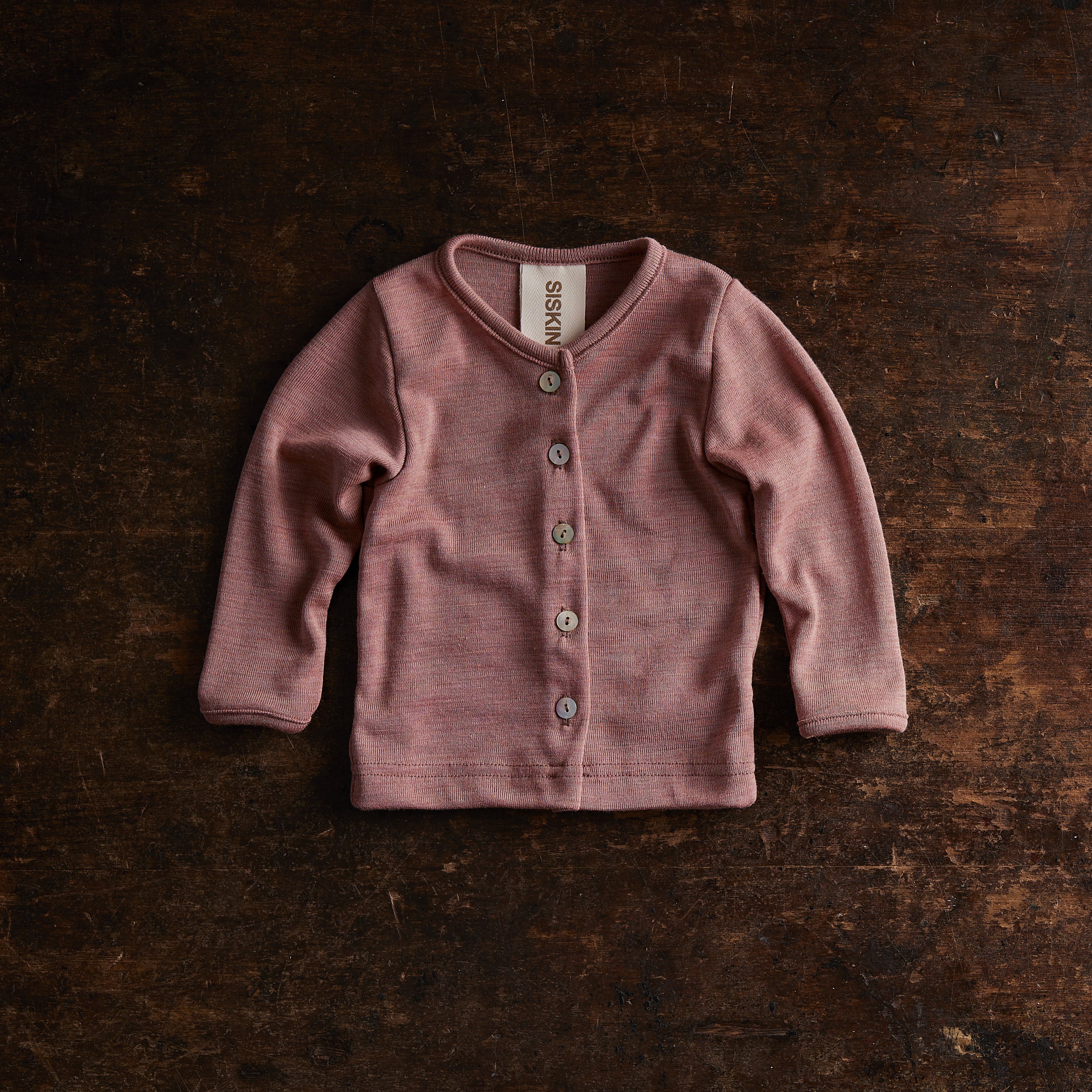 Dove Baby Cardigan - Merino Wool & Silk - Orchid - Image 2