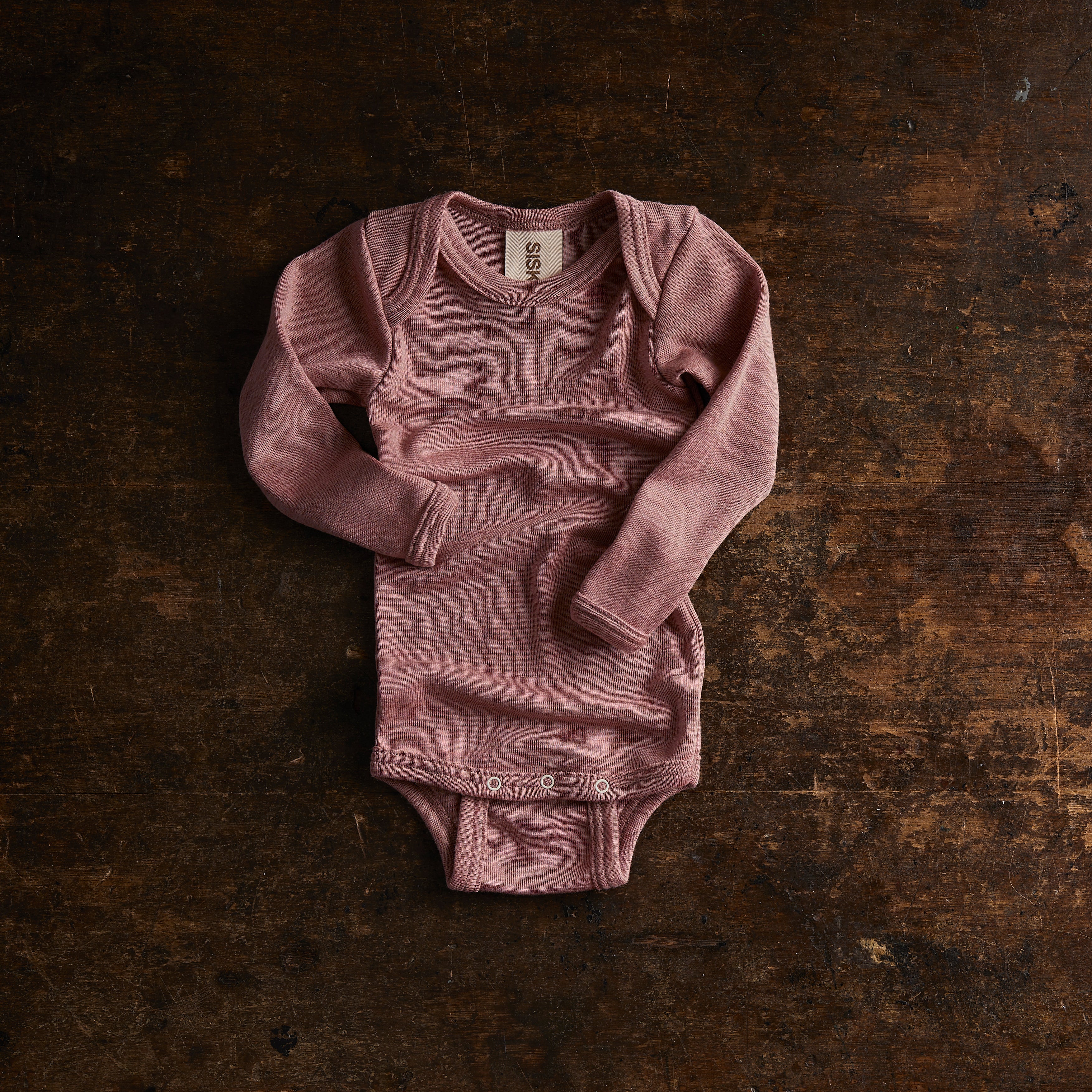 Robin Baby Body - Merino Wool & Silk - Orchid - Image 2