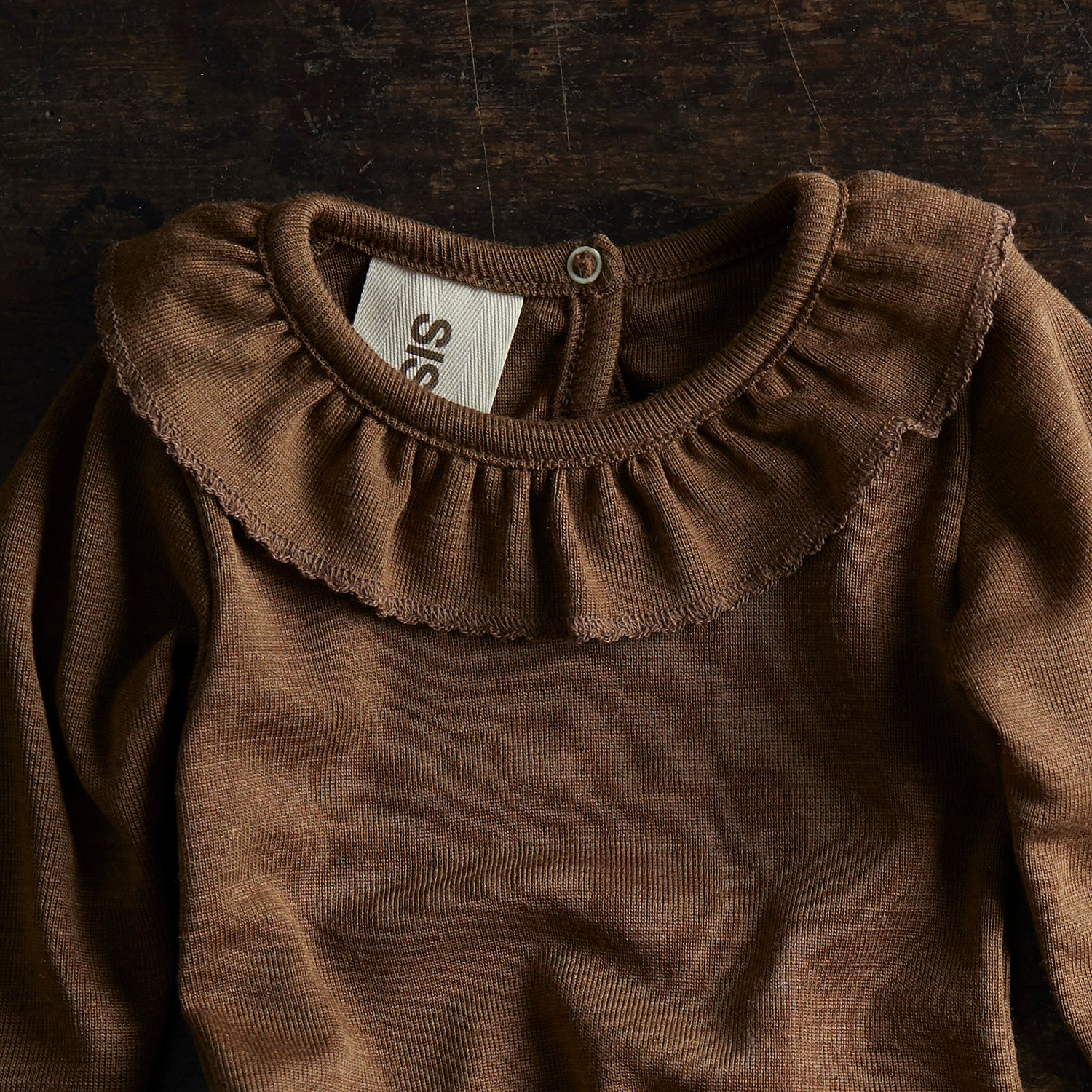 Wren Baby Body - Merino Wool & Silk - Almond - Image 6