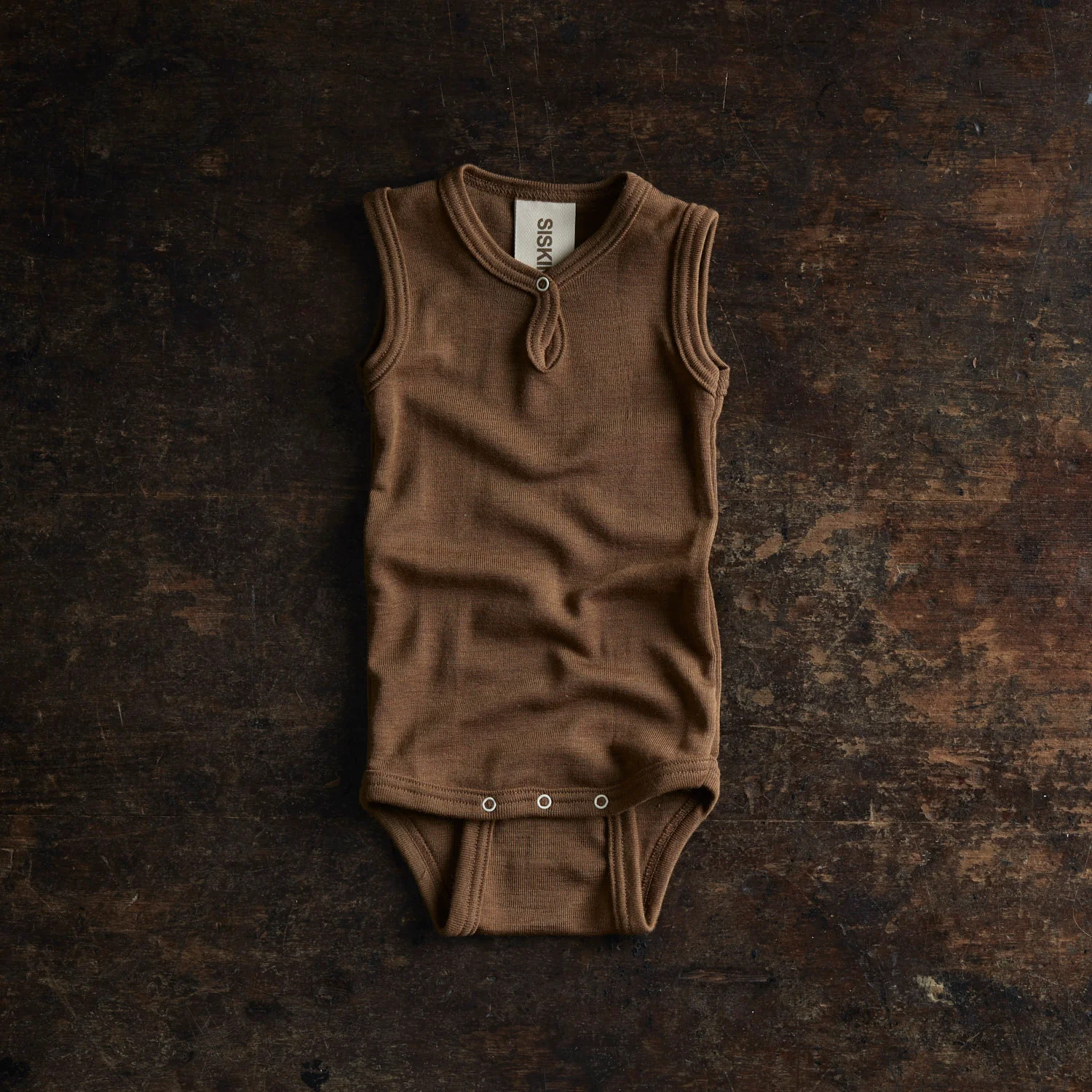 Tern Baby Body - Merino Wool & Silk - Almond - Image 2