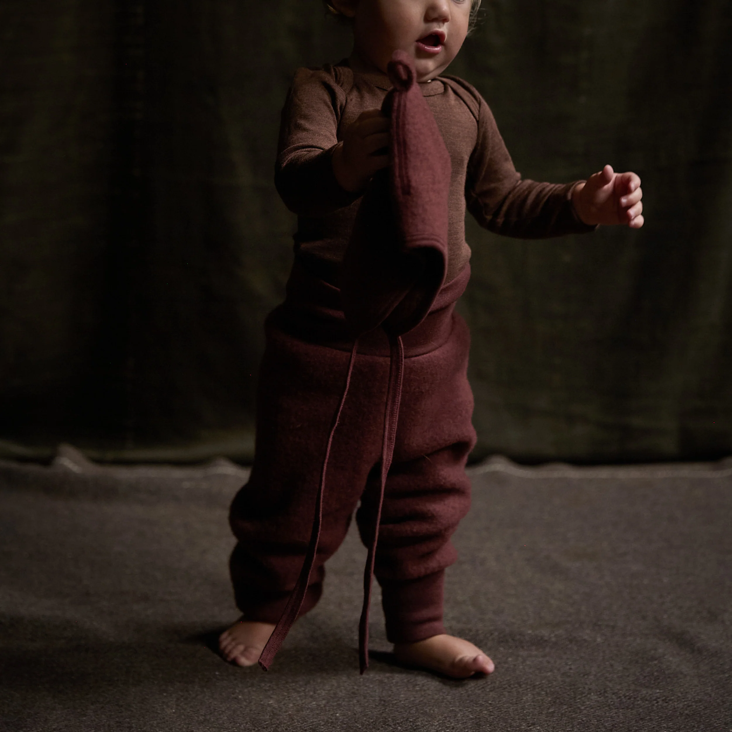 Barbet Baby & Kids Pants - Merino Wool Fleece - Fig - Image 2