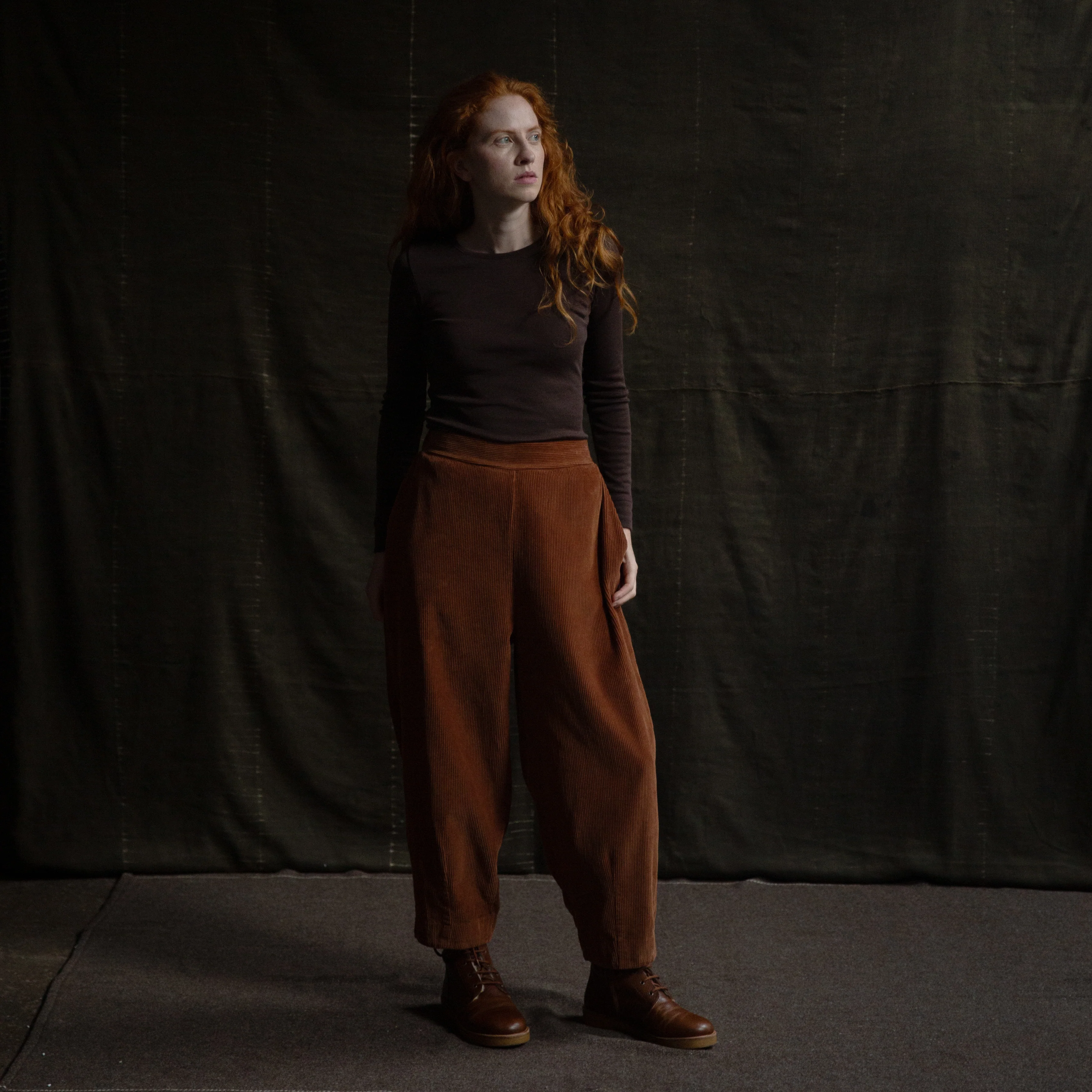 Blackthorn Women's Trousers - Cotton Corduroy - Auburn - Image 7