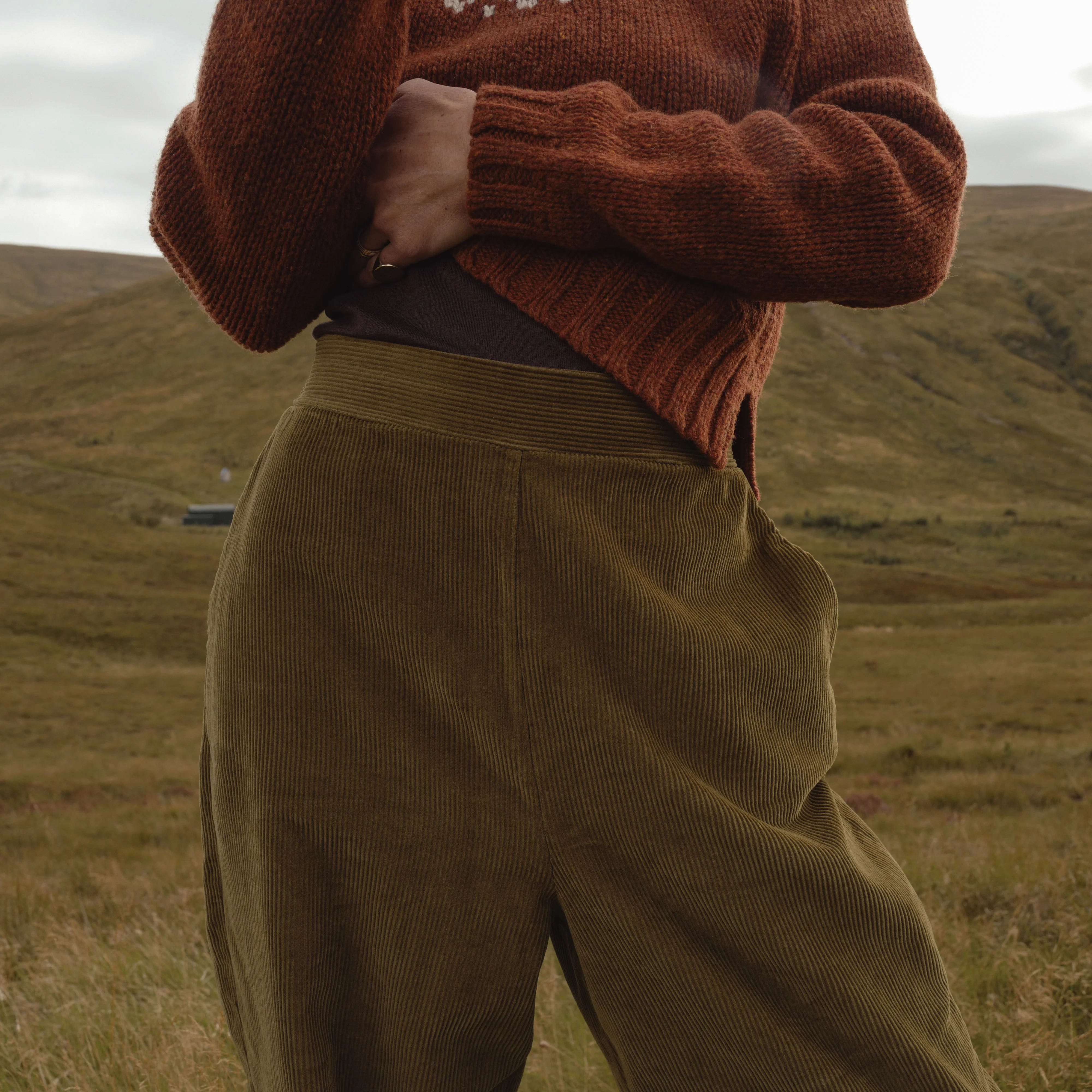 Blackthorn Women's Trousers - Cotton Corduroy - Seaweed - Image 2