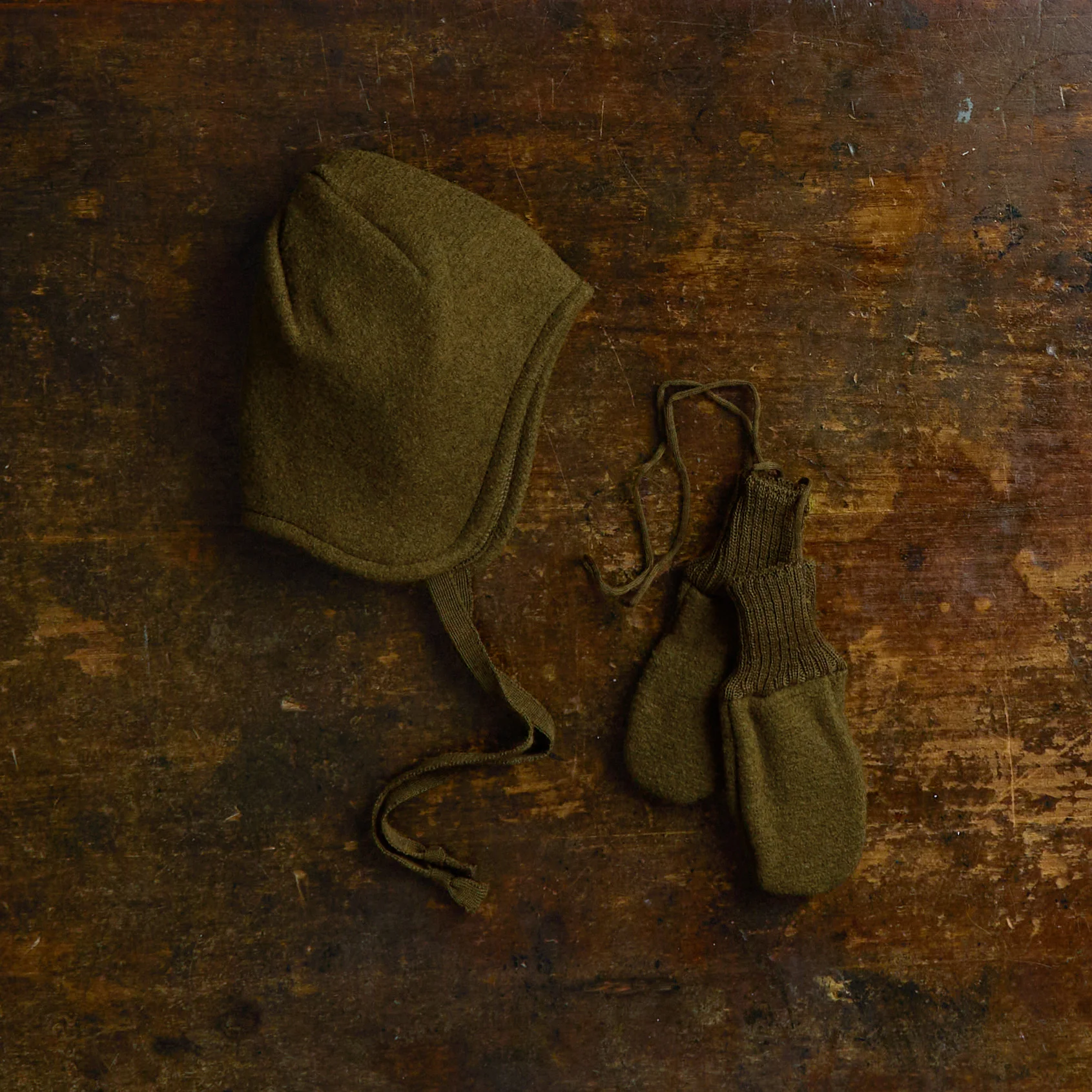 Strath Baby & Kids Hat - Boiled Merino Wool - Seaweed - Image 5
