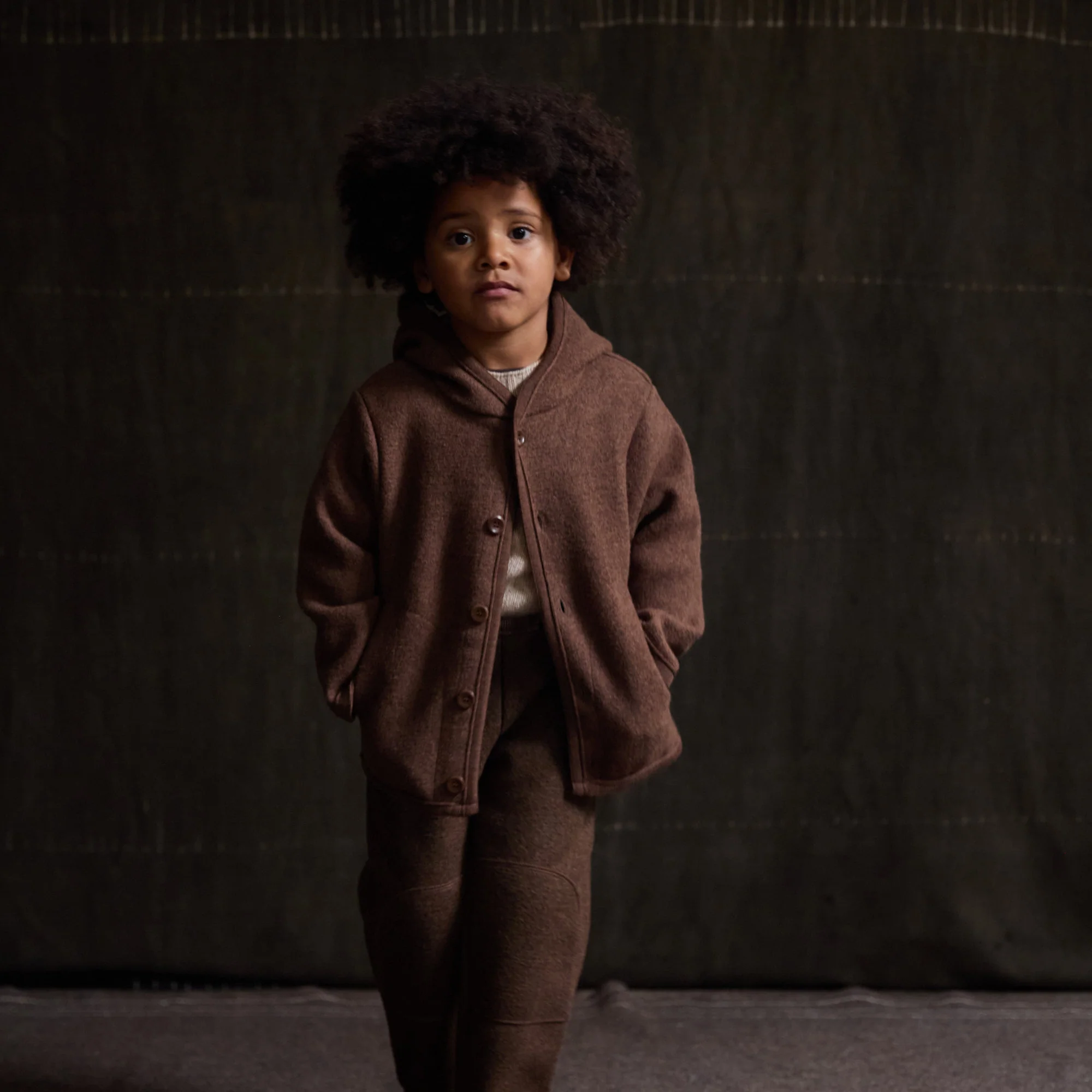 Bramble Baby & Kids Jacket - Boiled Merino Wool - Hazelnut