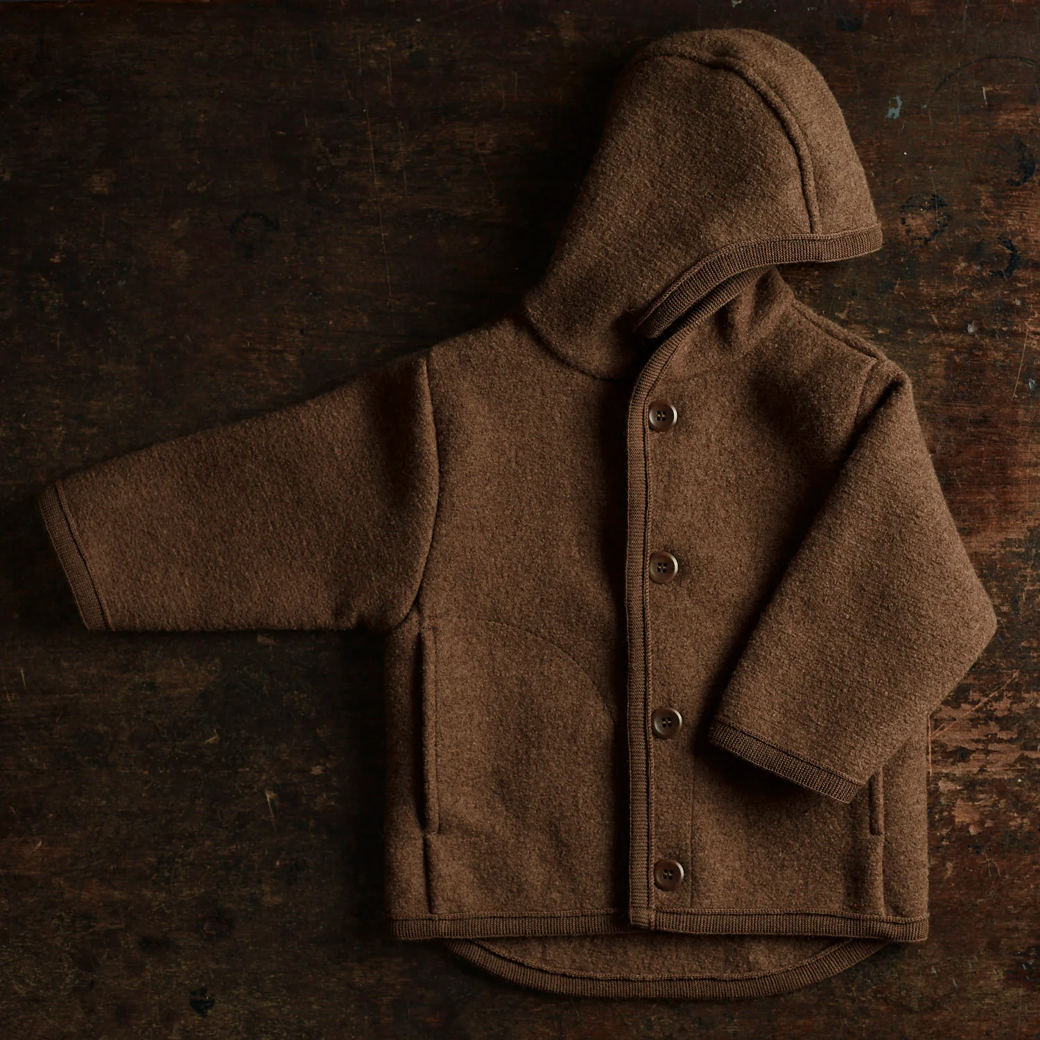 Bramble Baby & Kids Jacket - Boiled Merino Wool - Hazelnut - Image 2