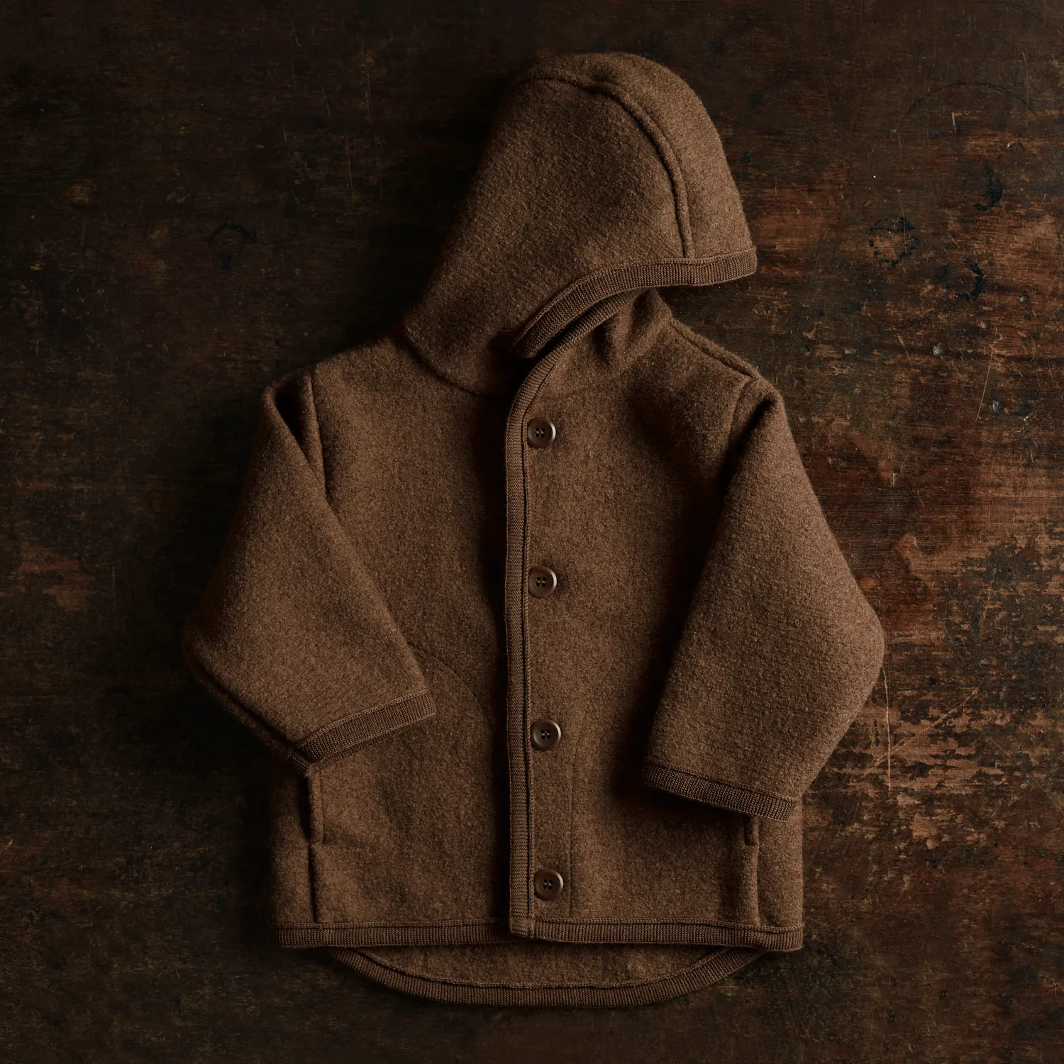 Bramble Baby & Kids Jacket - Boiled Merino Wool - Hazelnut - Image 3