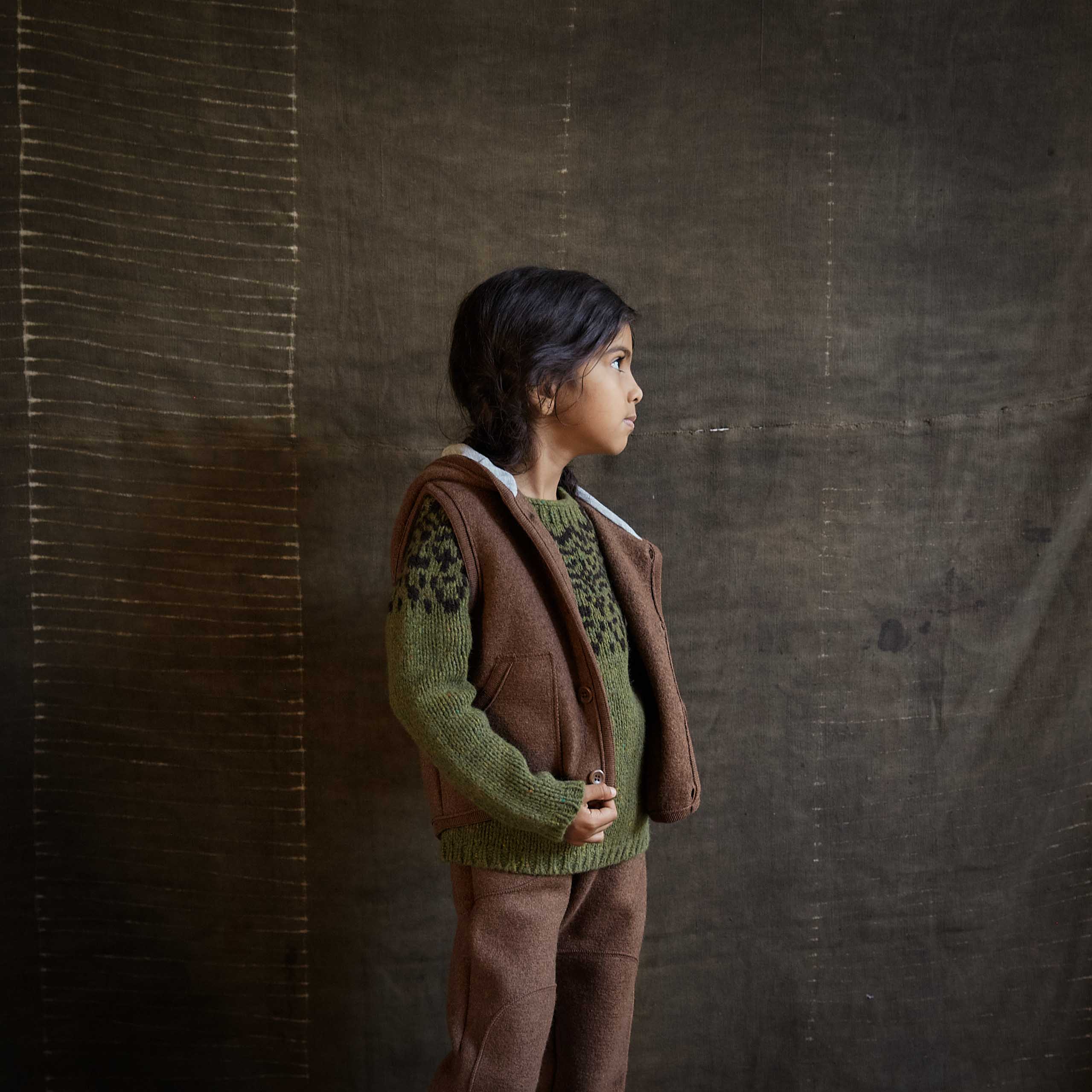 Wind Baby & Kids Vest - Boiled Merino Wool - Hazelnut - Image 9