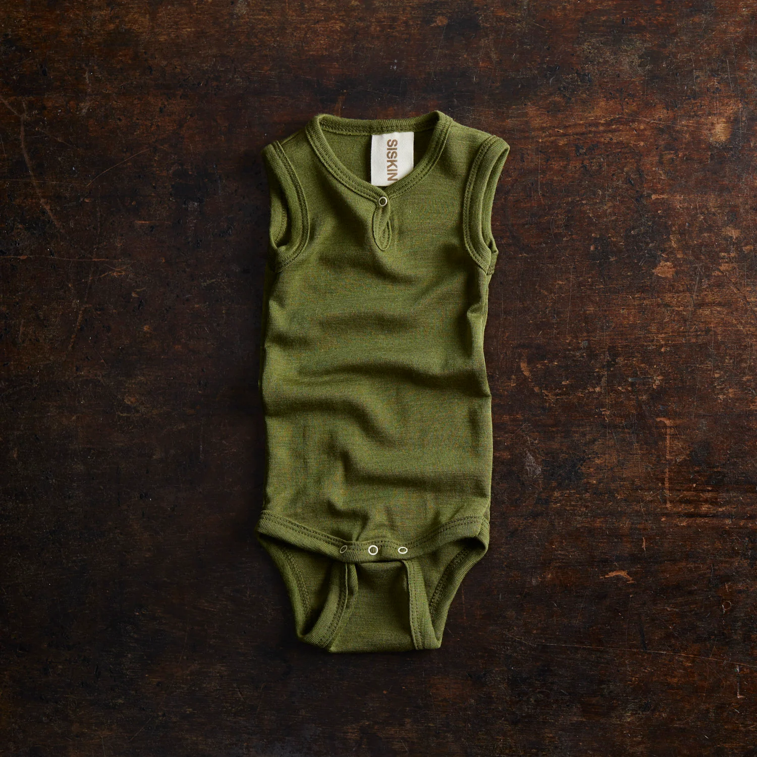 Tern Baby Body - Merino Wool & Silk - Moss - Image 3