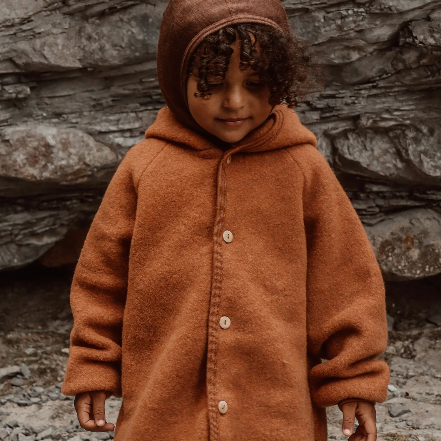 Tinker Baby & Kids Jacket - Merino Wool Fleece - Deep Rust - Image 13