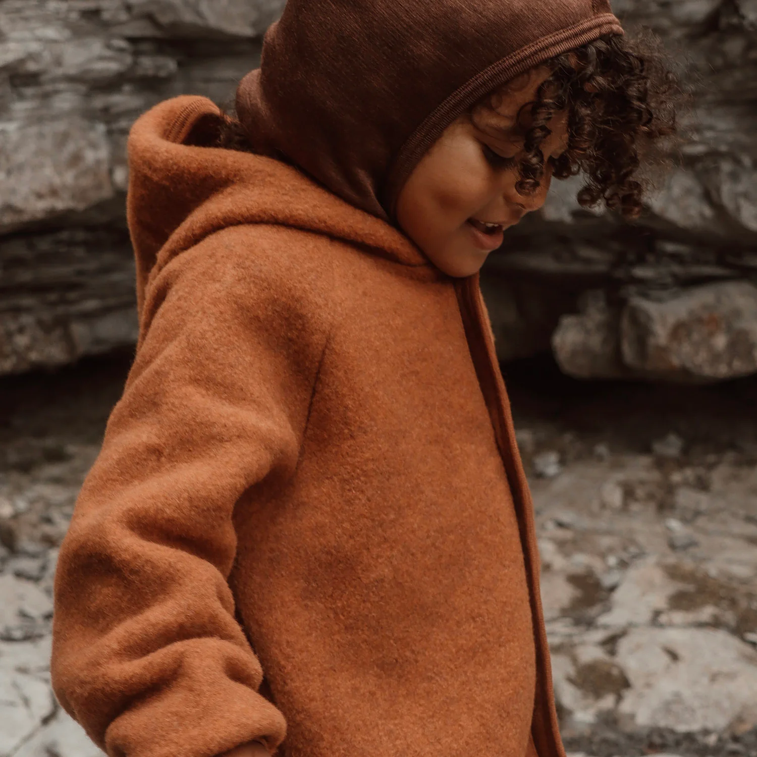 Tinker Baby & Kids Jacket - Merino Wool Fleece - Deep Rust - Image 14