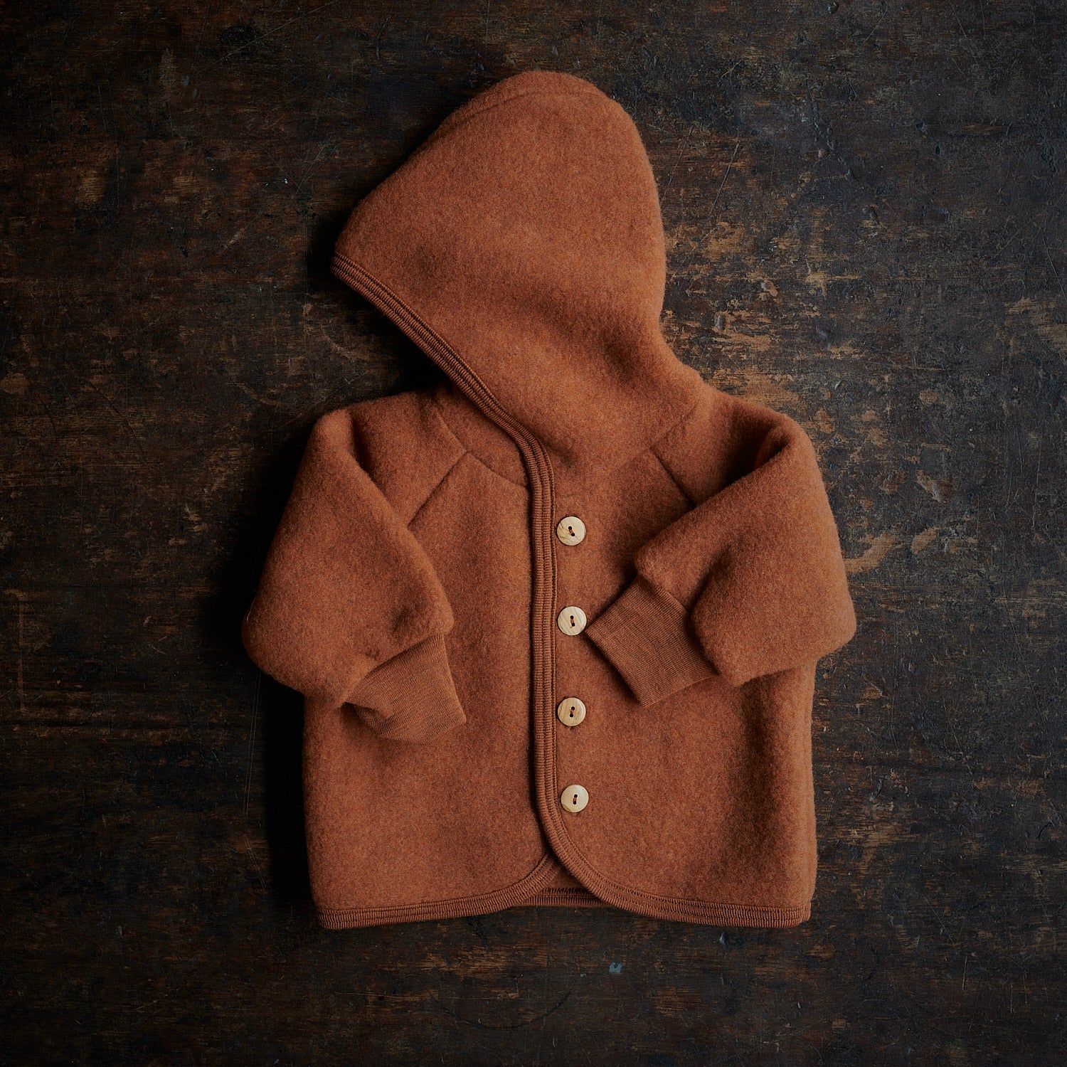 Tinker Baby & Kids Jacket - Merino Wool Fleece - Deep Rust - Image 3