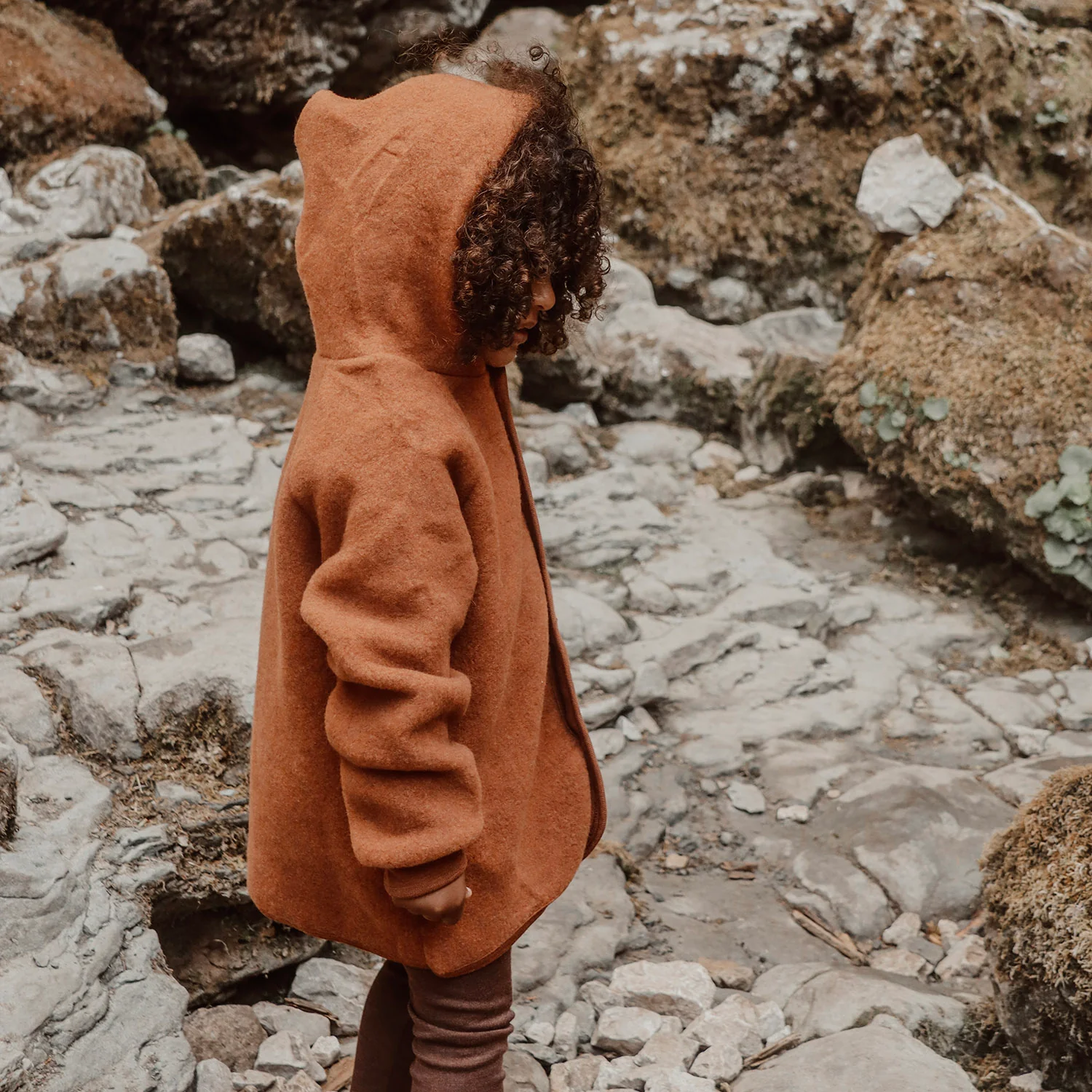 Tinker Baby & Kids Jacket - Merino Wool Fleece - Deep Rust - Image 7