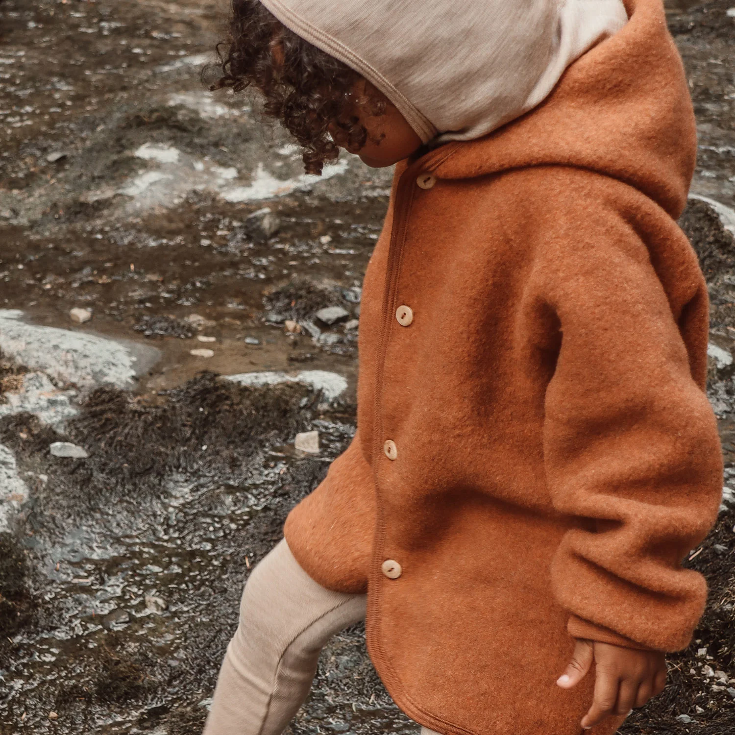 Tinker Baby & Kids Jacket - Merino Wool Fleece - Deep Rust - Image 8