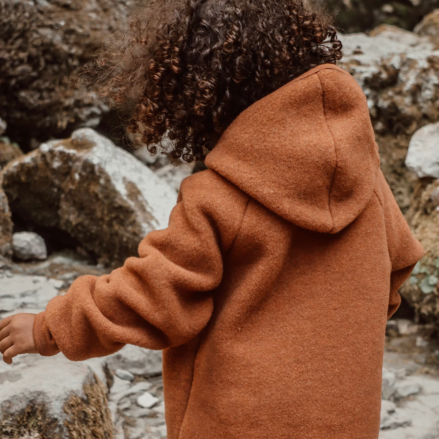 Tinker Baby & Kids Jacket - Merino Wool Fleece - Deep Rust - Image 9