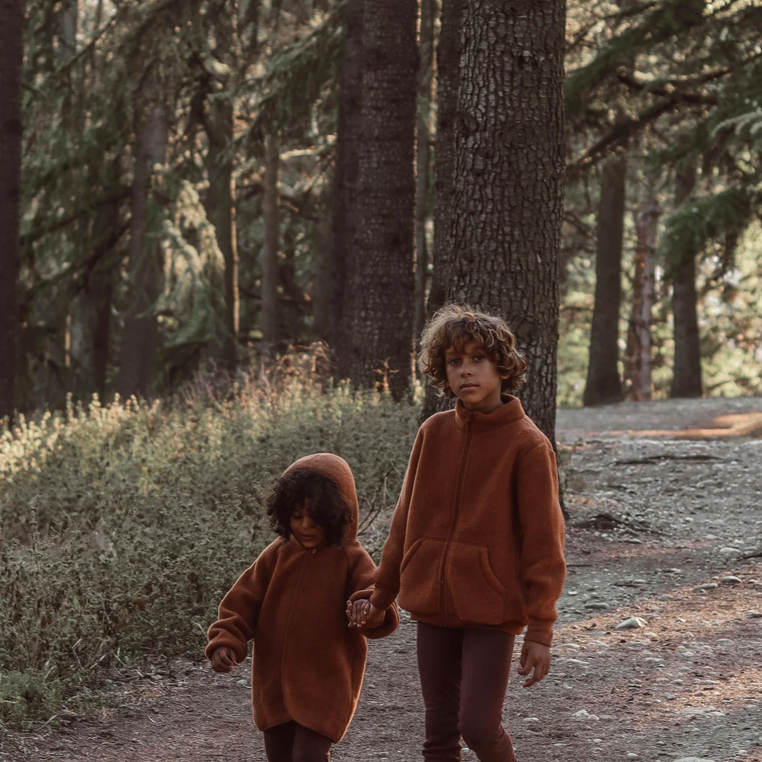 Kite Kids Jacket - Merino Wool Fleece - Deep Rust - Image 9