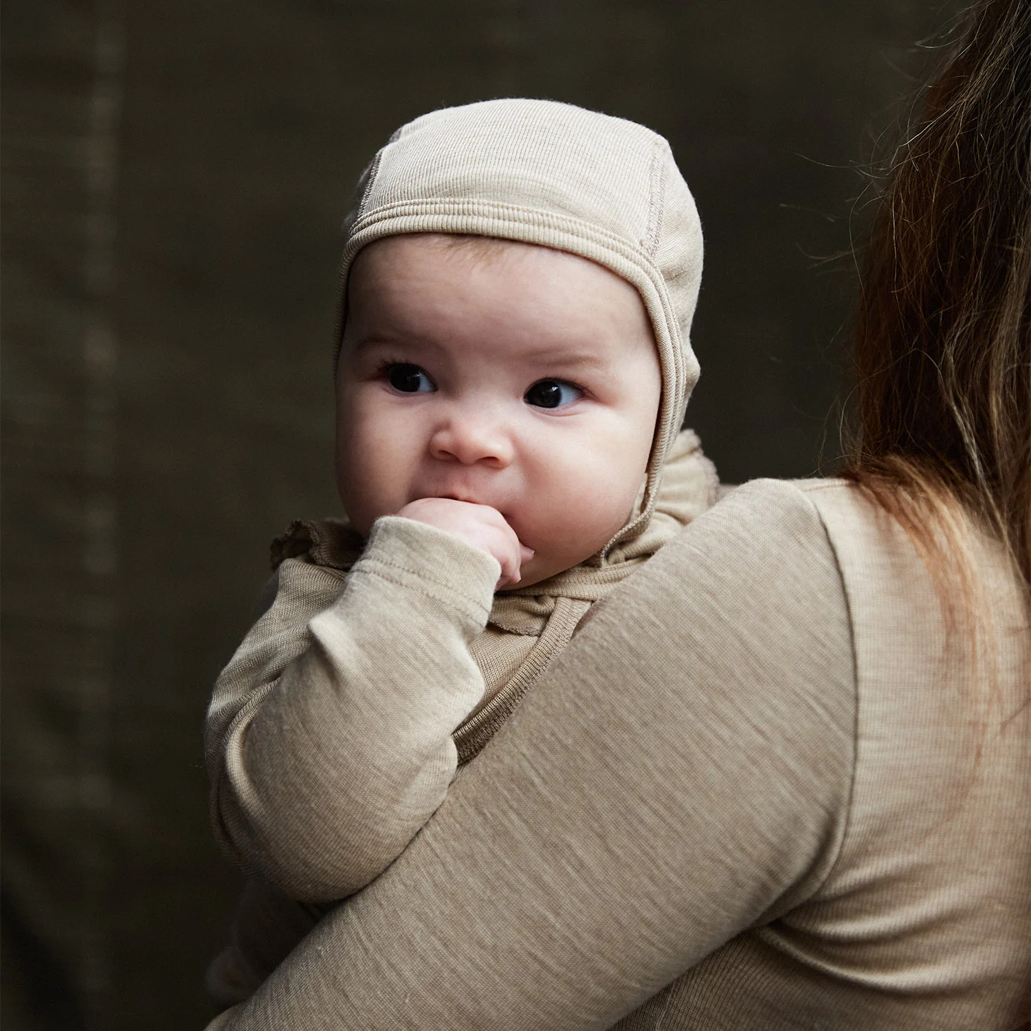 Piculet Baby Bonnet - Merino Wool & Silk - Sandstorm - Image 3