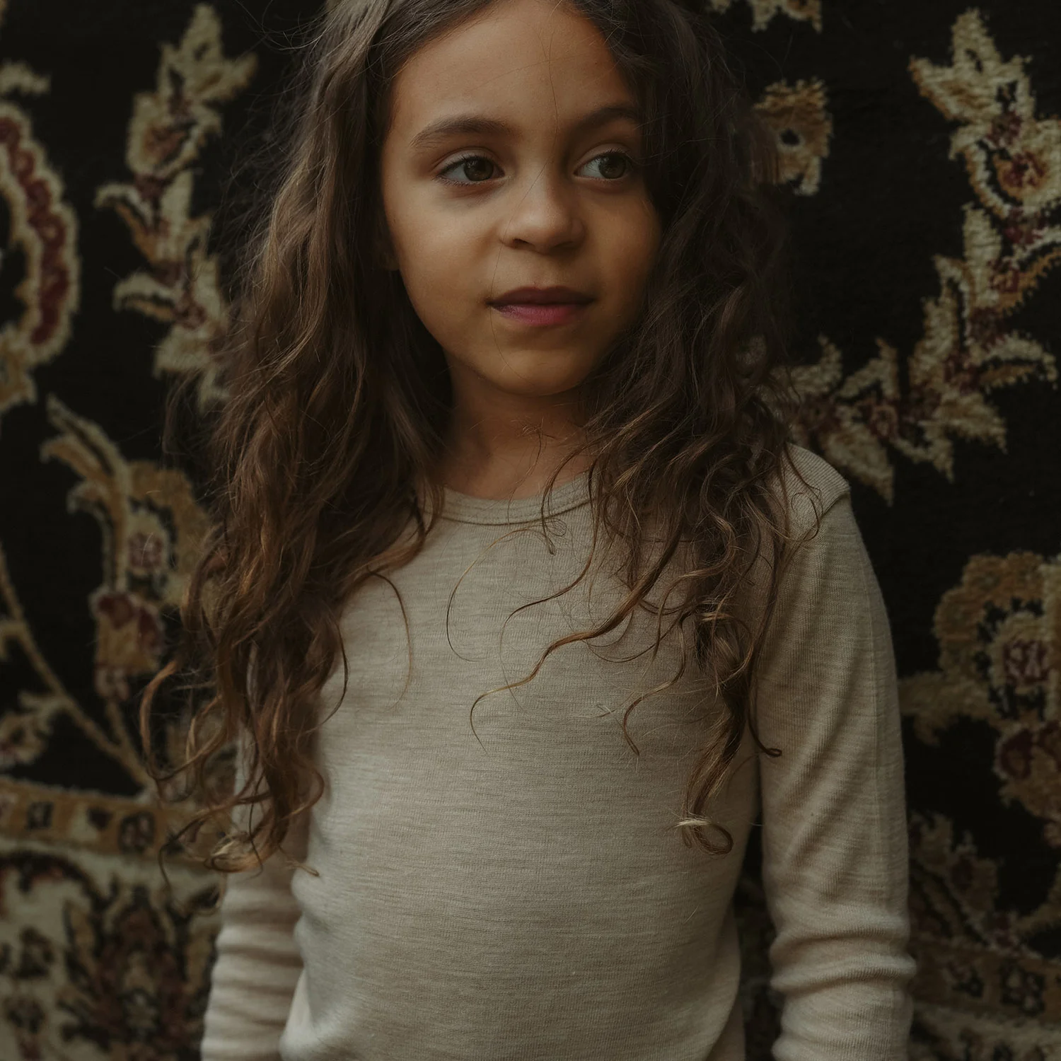 Lark Baby & Kids Top - Merino Wool & Silk - Sandstorm - Image 3