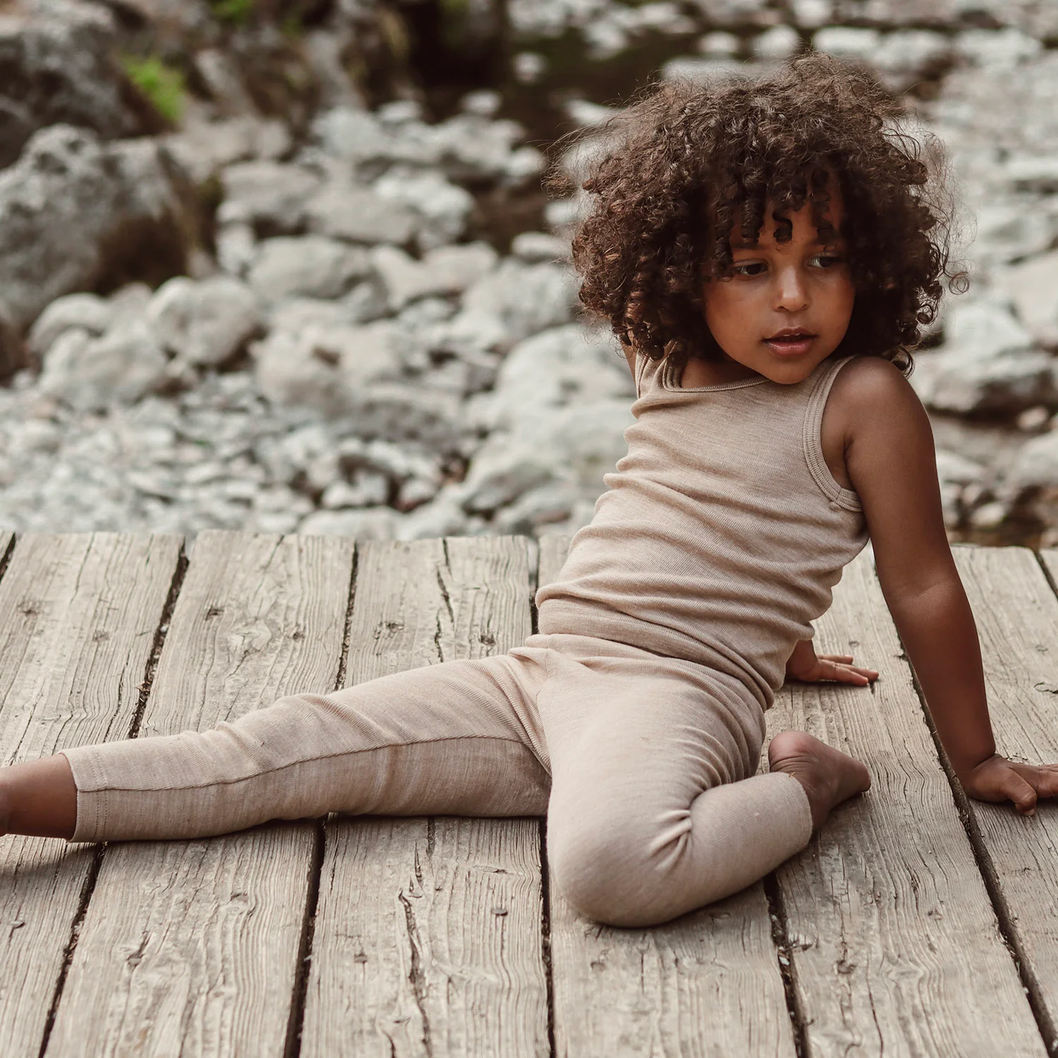Swift Kids Top - Merino Wool & Silk - Sandstorm - Image 3
