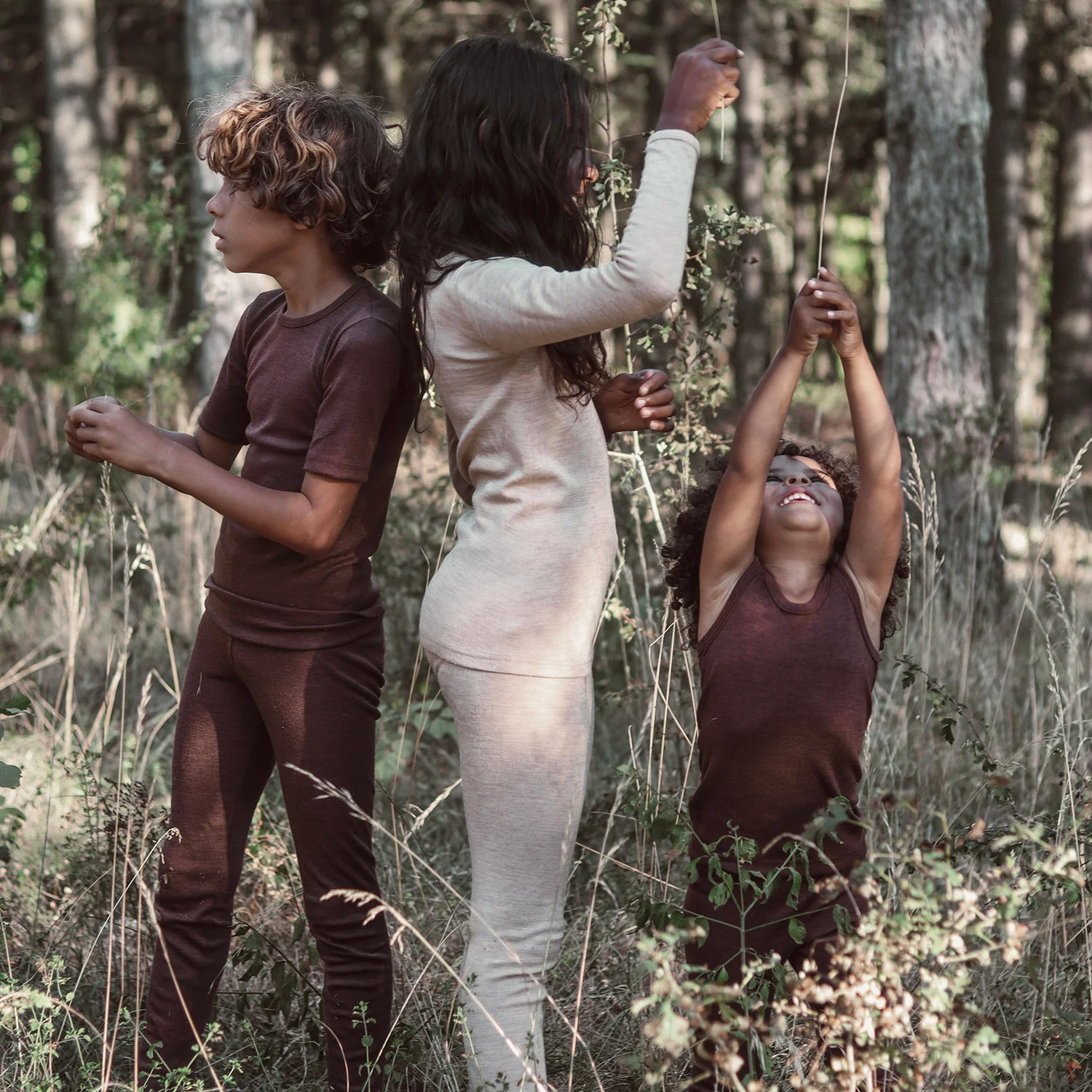 Swift Kids Top - Merino Wool & Silk - Squirrel - Image 4