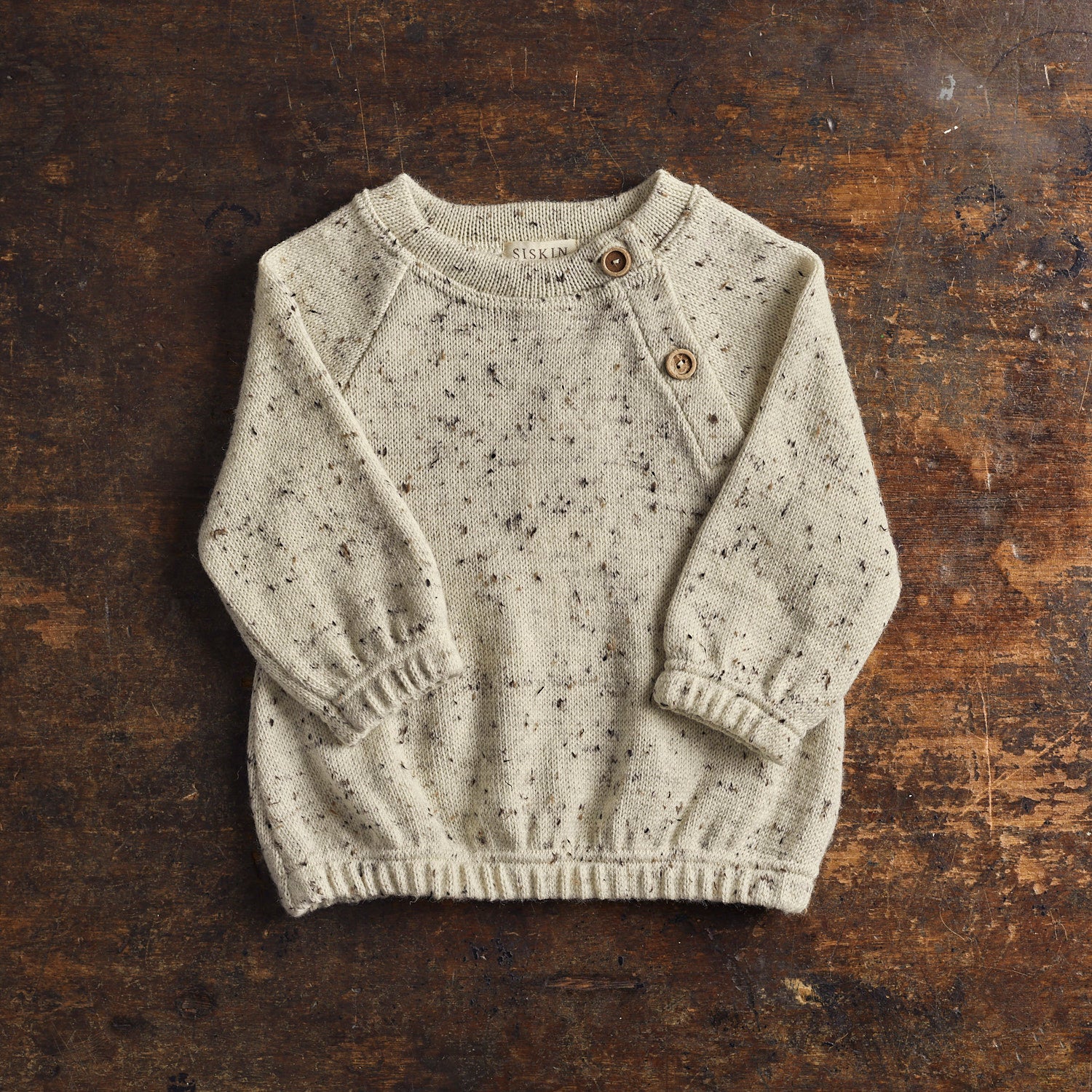 Crake Baby & Kids Sweater - Merino Wool Speckle - Quail - Image 3