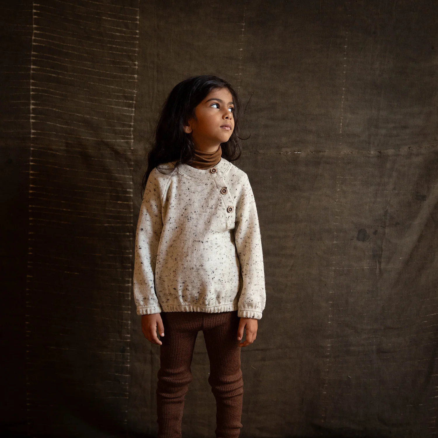 Crake Baby & Kids Sweater - Merino Wool Speckle - Quail - Image 4