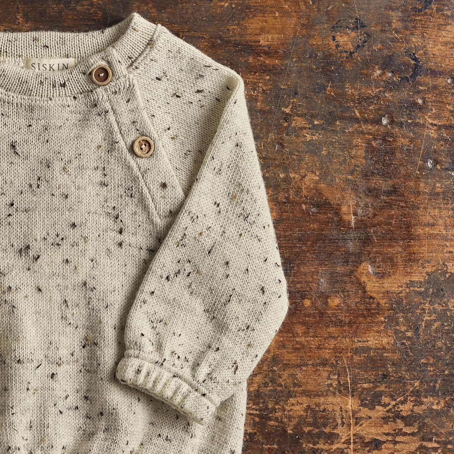 Crake Baby & Kids Sweater - Merino Wool Speckle - Quail - Image 6