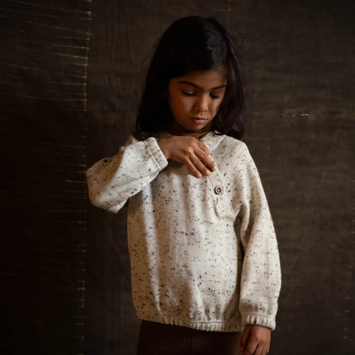 Crake Baby & Kids Sweater - Merino Wool Speckle - Quail - Image 7