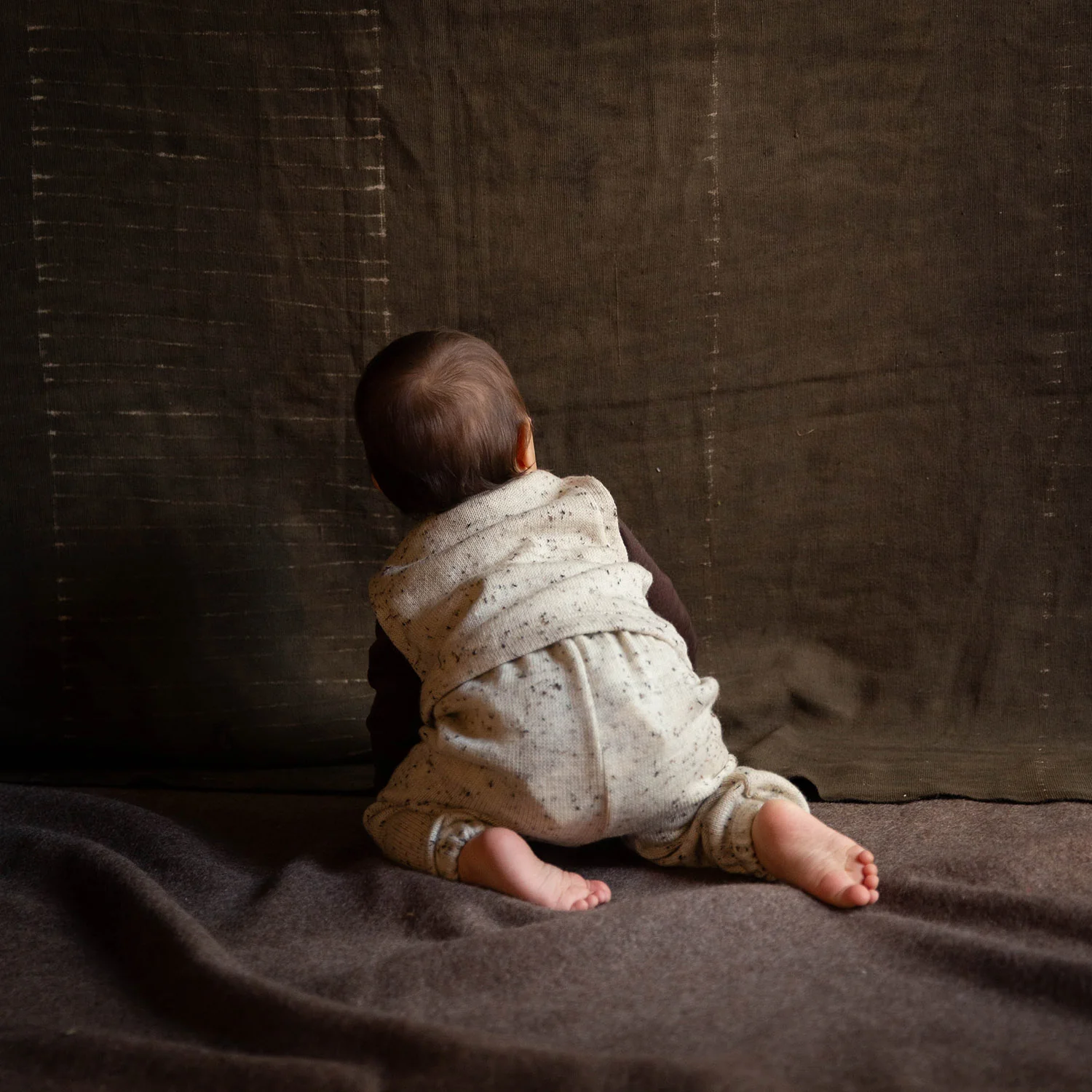 Emu Baby Trousers - Merino Wool Speckle - Quail - Image 4