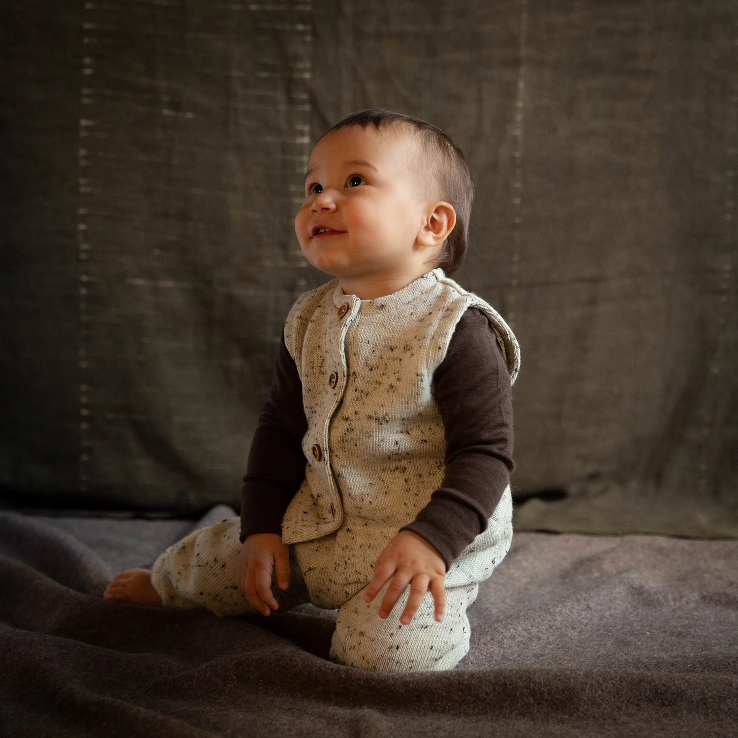 Emu Baby Trousers - Merino Wool Speckle - Quail - Image 5
