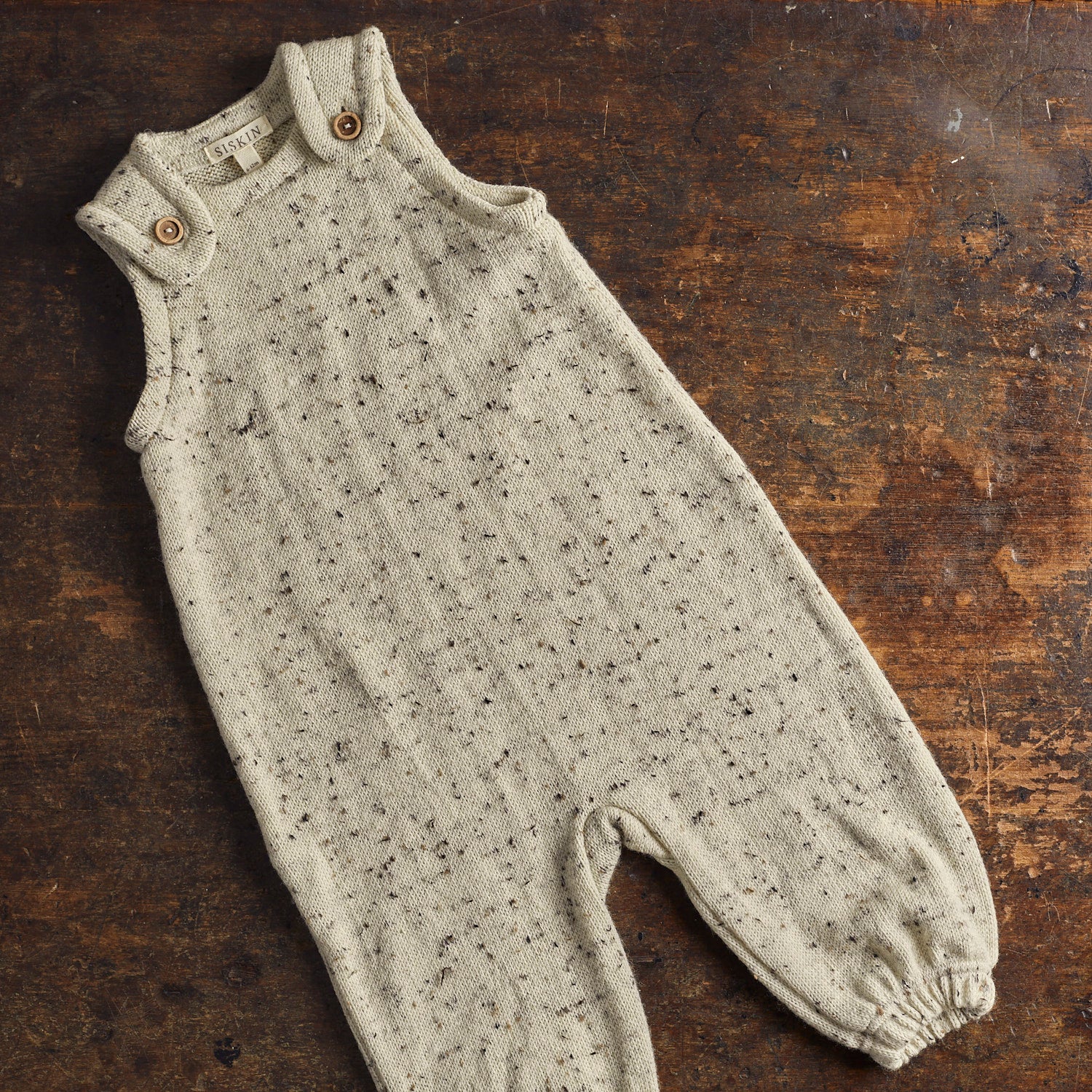 Cuckoo Baby Romper - Merino Wool Speckle - Quail - Image 6