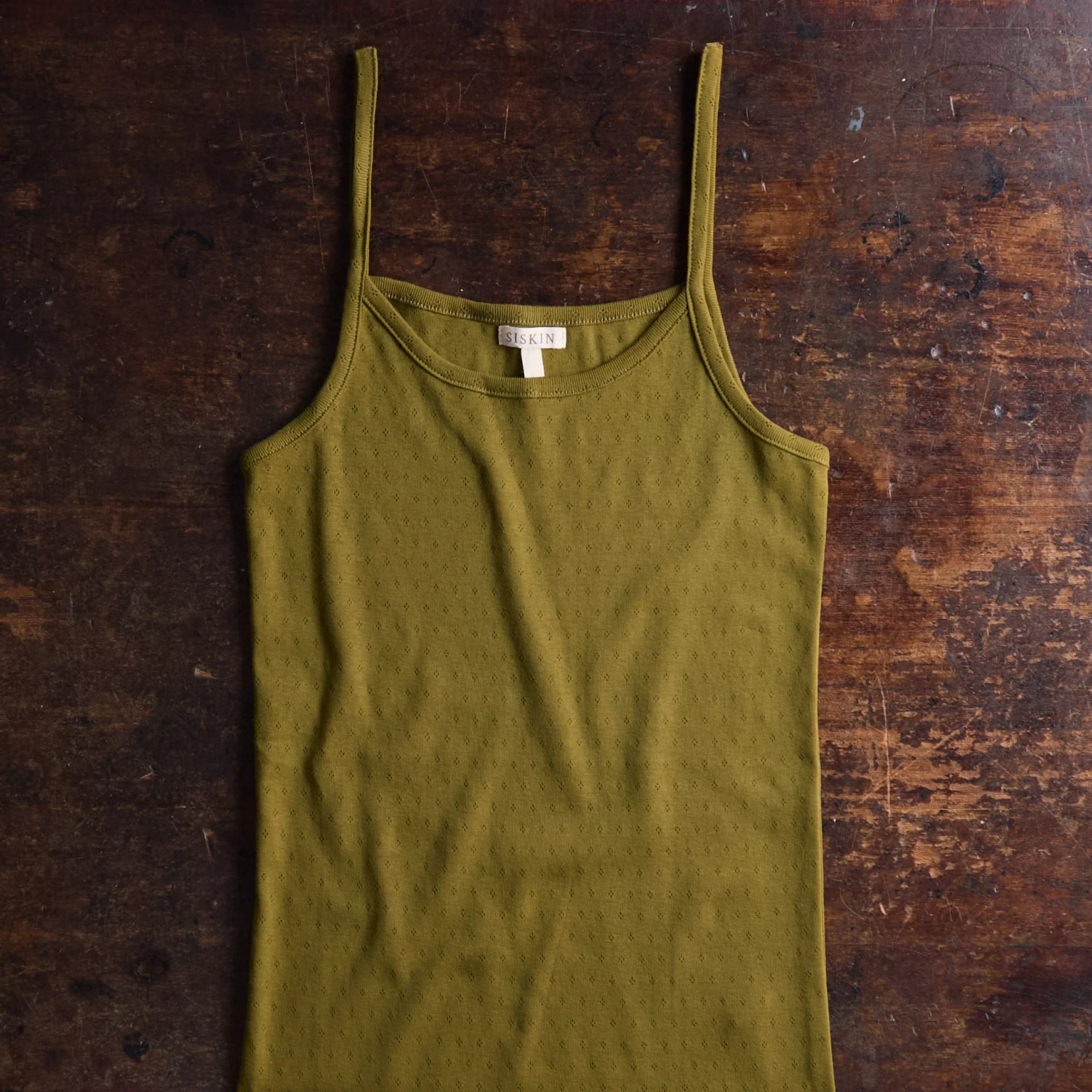 Cygnus Women's Top - Cotton Pointelle - Olive - Image 2