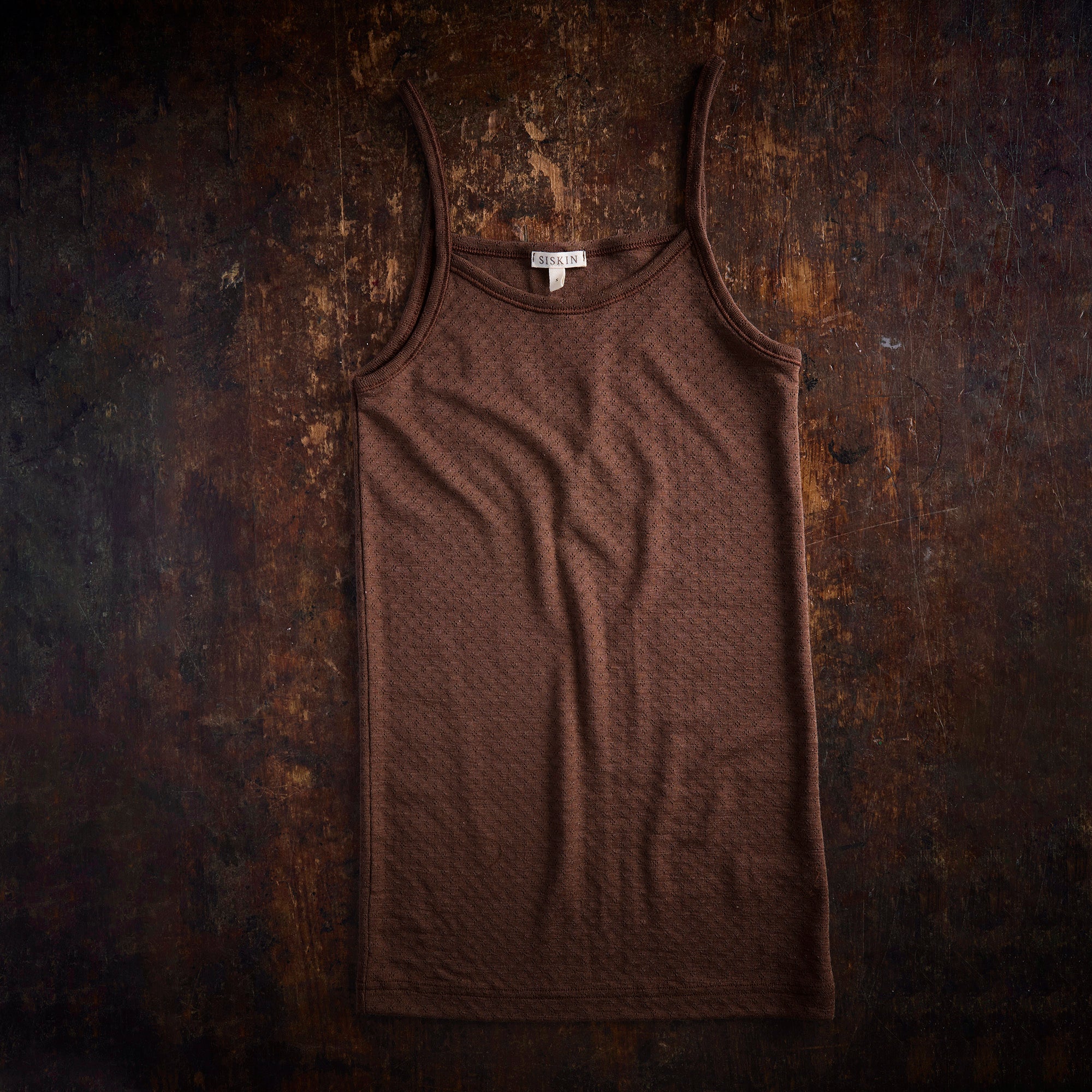 Cygnus Women's Top - Wool/Silk Pointelle - Pecan - Image 3