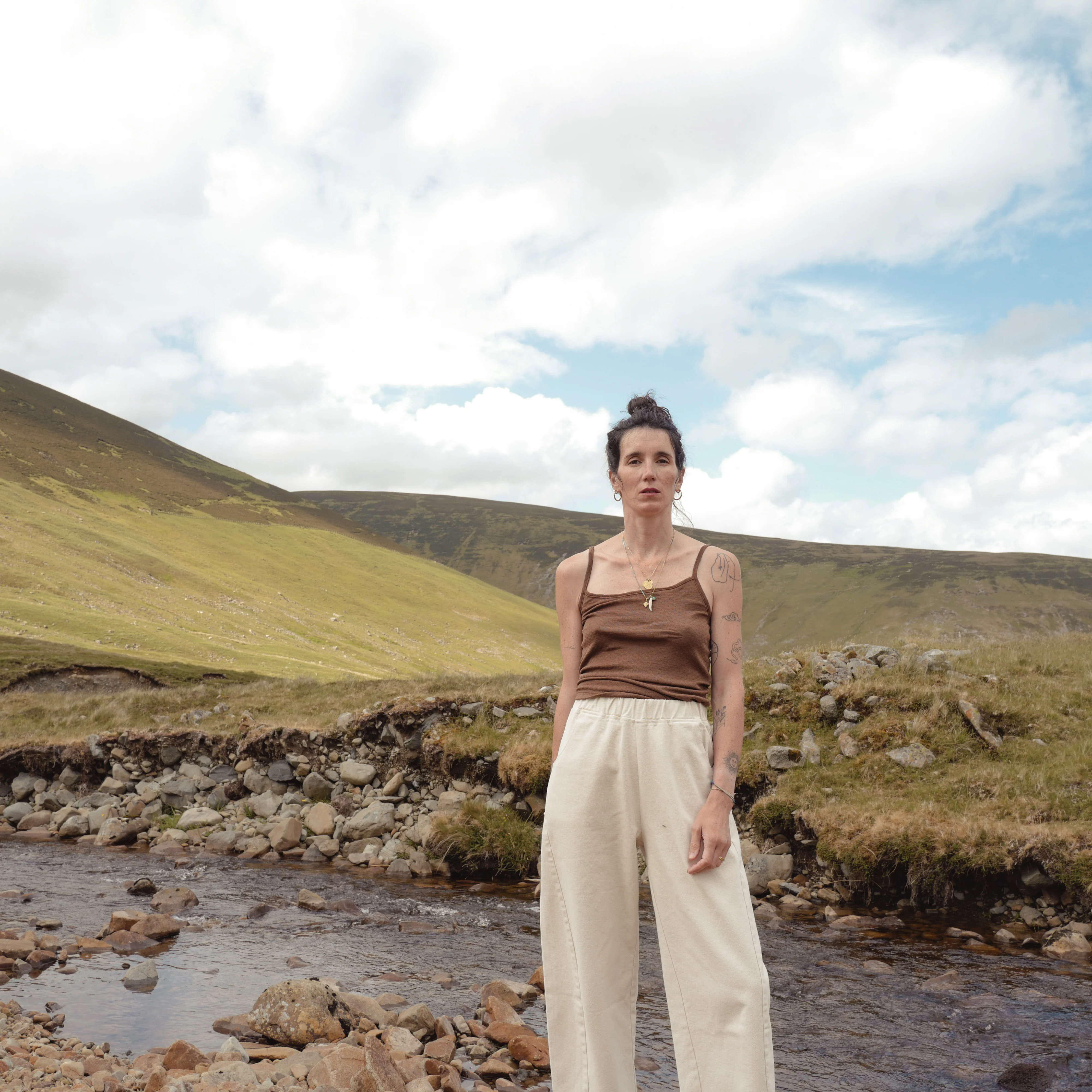 Cygnus Women's Top - Wool/Silk Pointelle - Pecan - Image 5