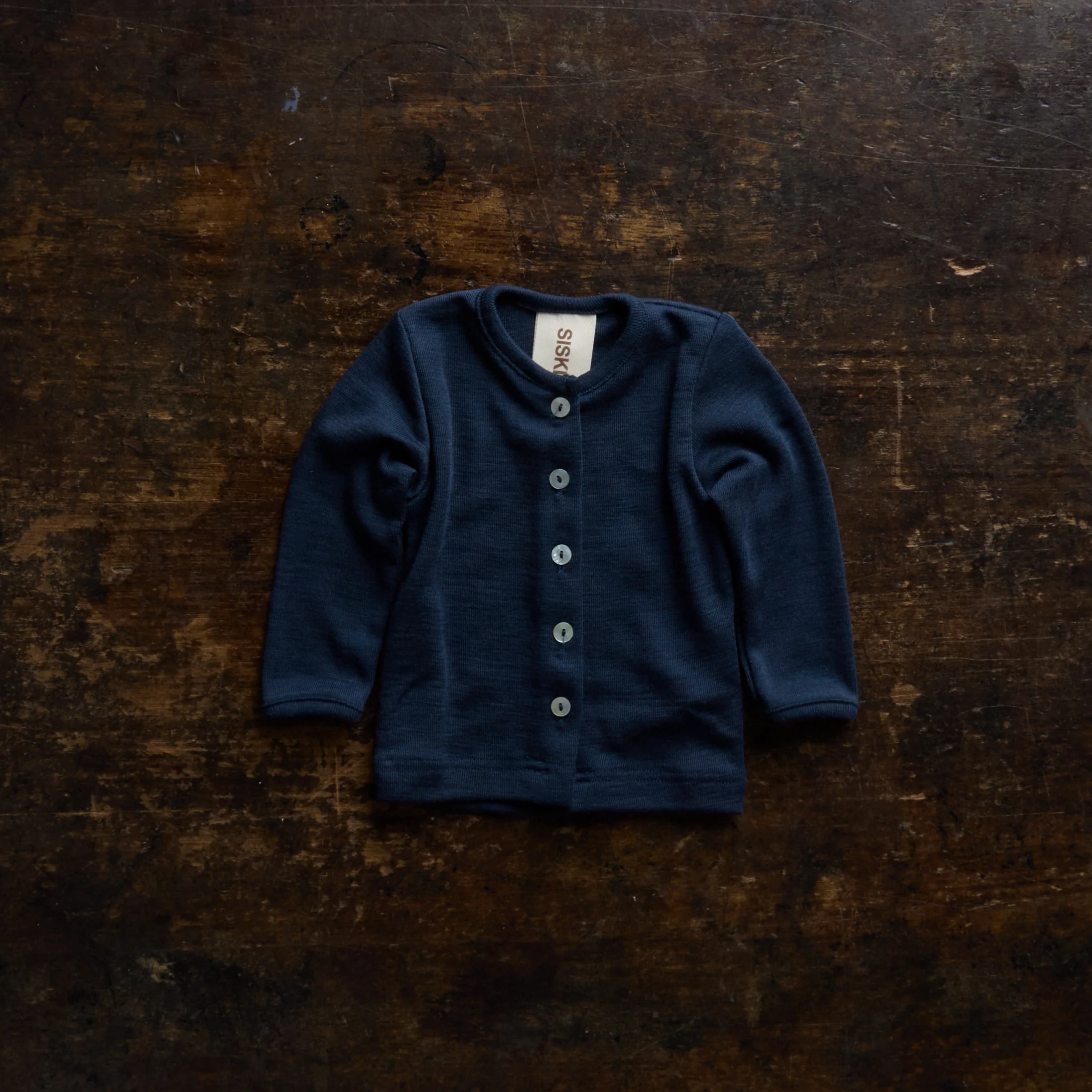 Dove Baby Cardigan - Merino Wool & Silk - Night Ocean - Image 2