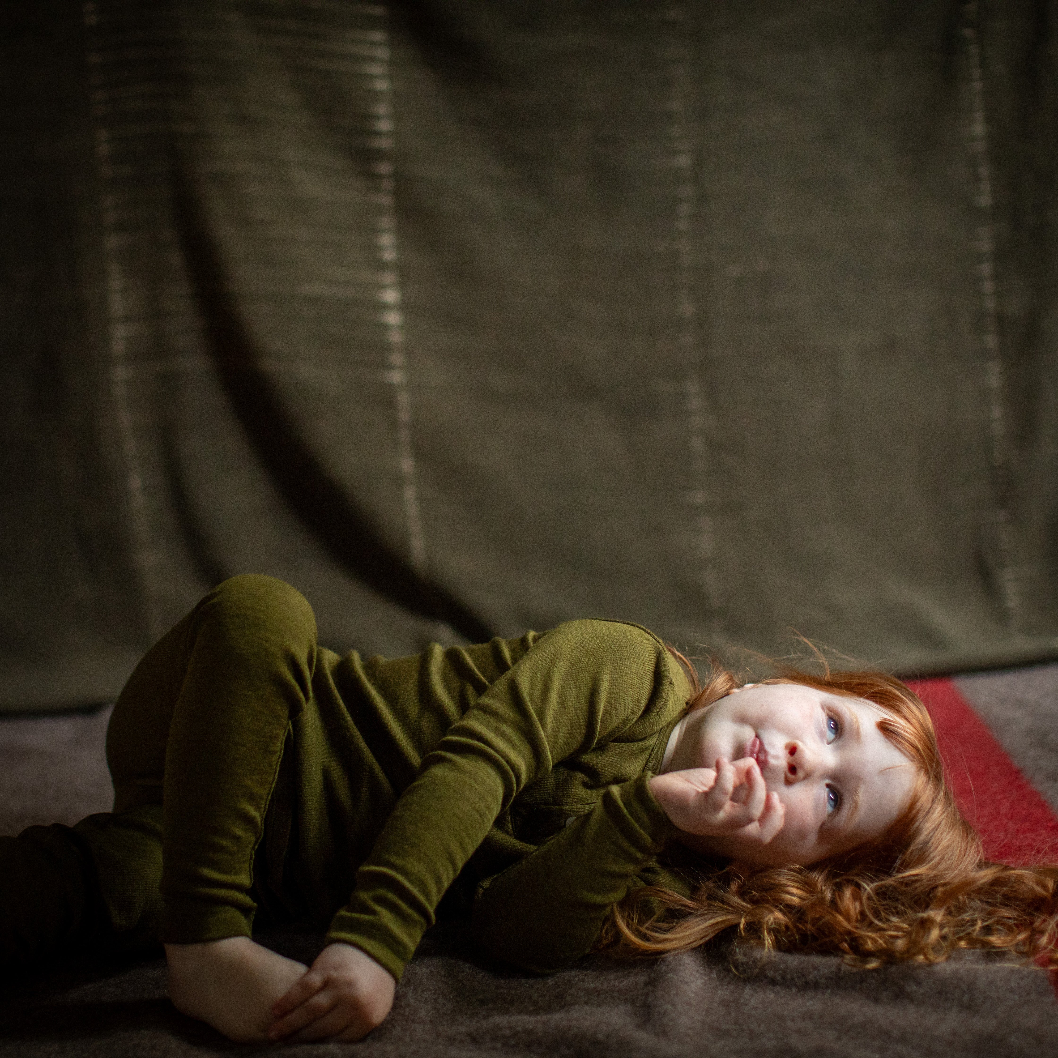 Dunlin Kids Top - Merino Wool & Silk - Seaweed - Image 3